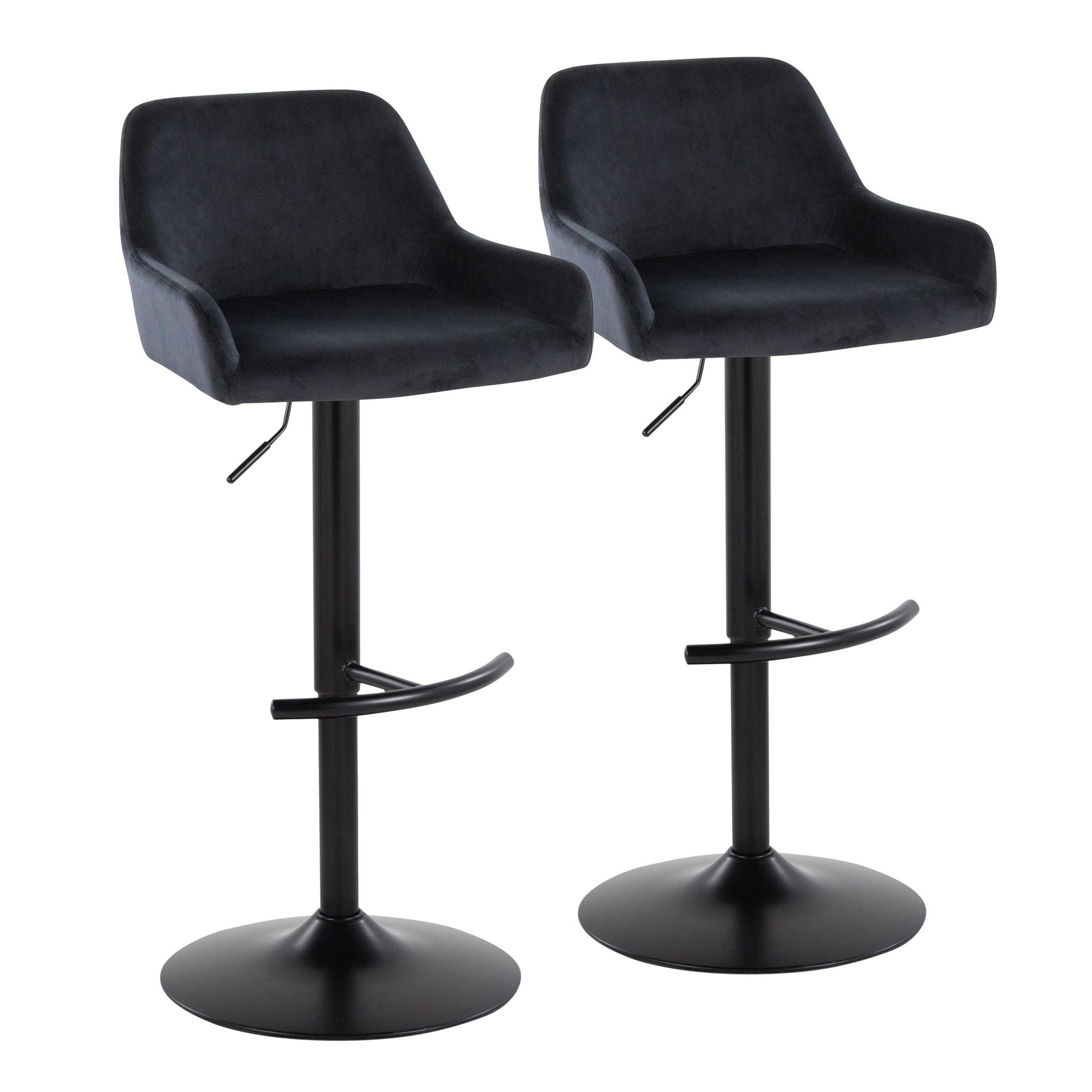 Daniella - Contemporary Adjustable Barstool With Swivel With Rounded T Footrest (Set of 2) - Best Buy Furniture