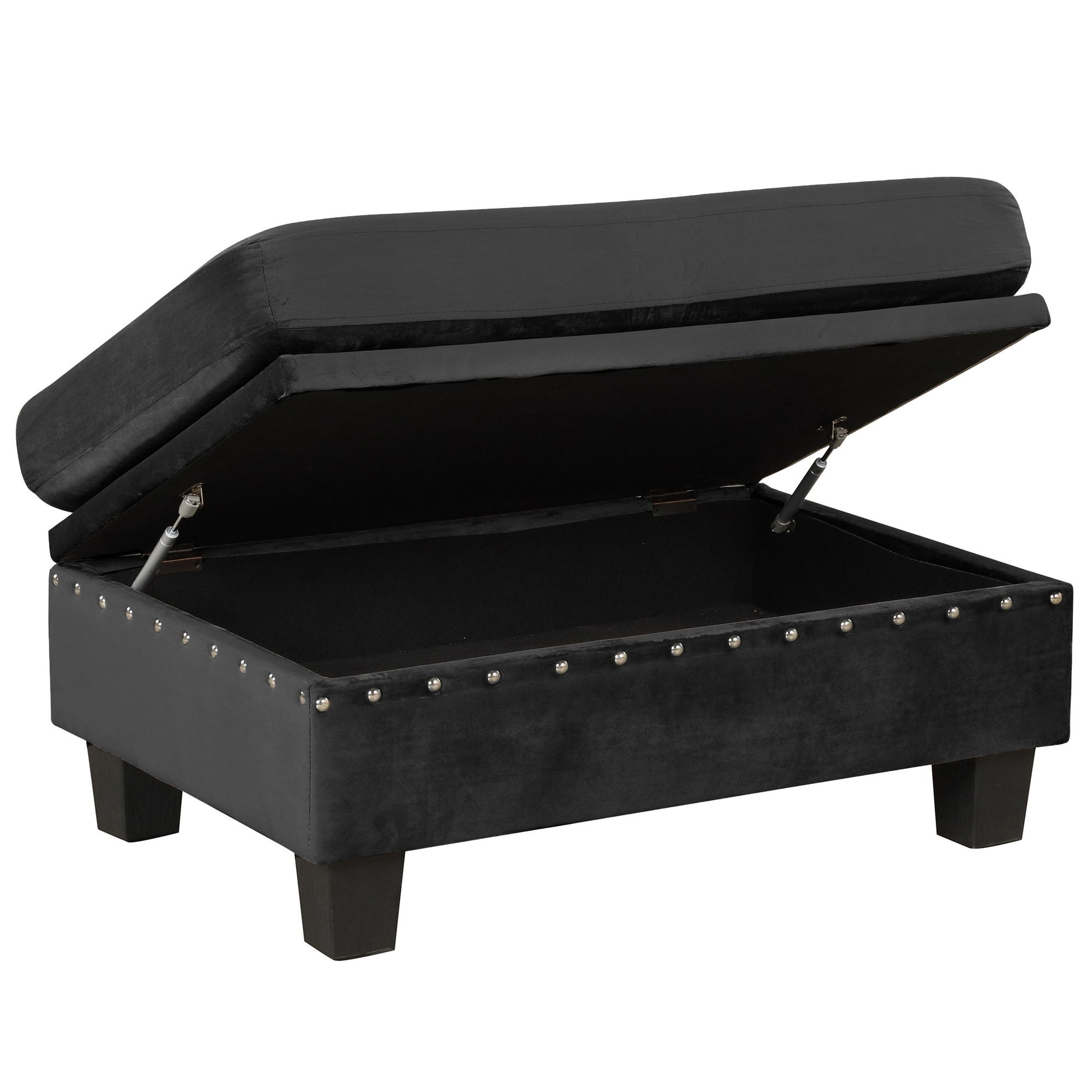 Modern Sectional Sofa With Storage Ottoman, L - Shape Couch With 2 Pillows And Cup Holders - Best Buy Furniture