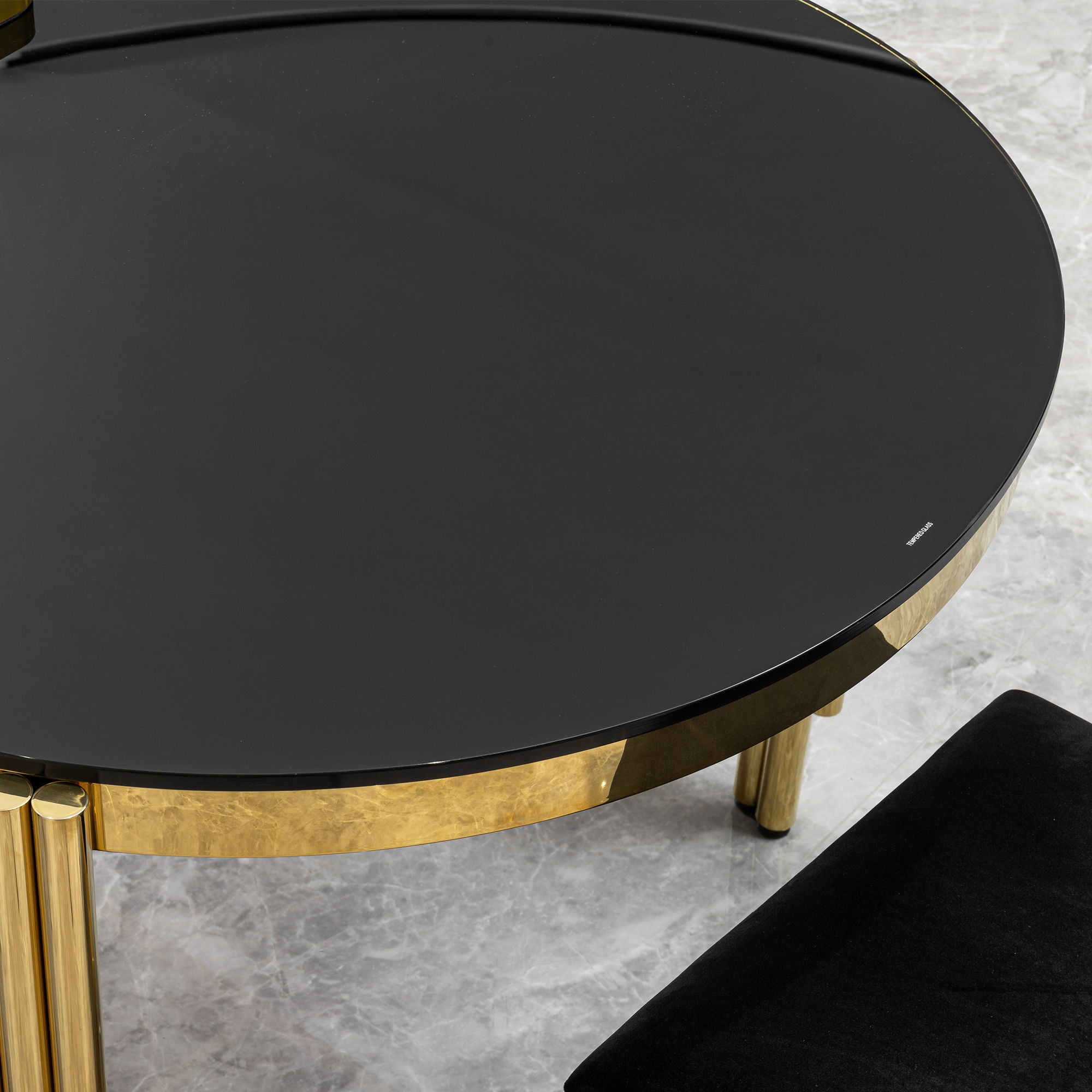 Oval Dining Table With Glass Top And Stainless Steel Base - Best Buy Furniture