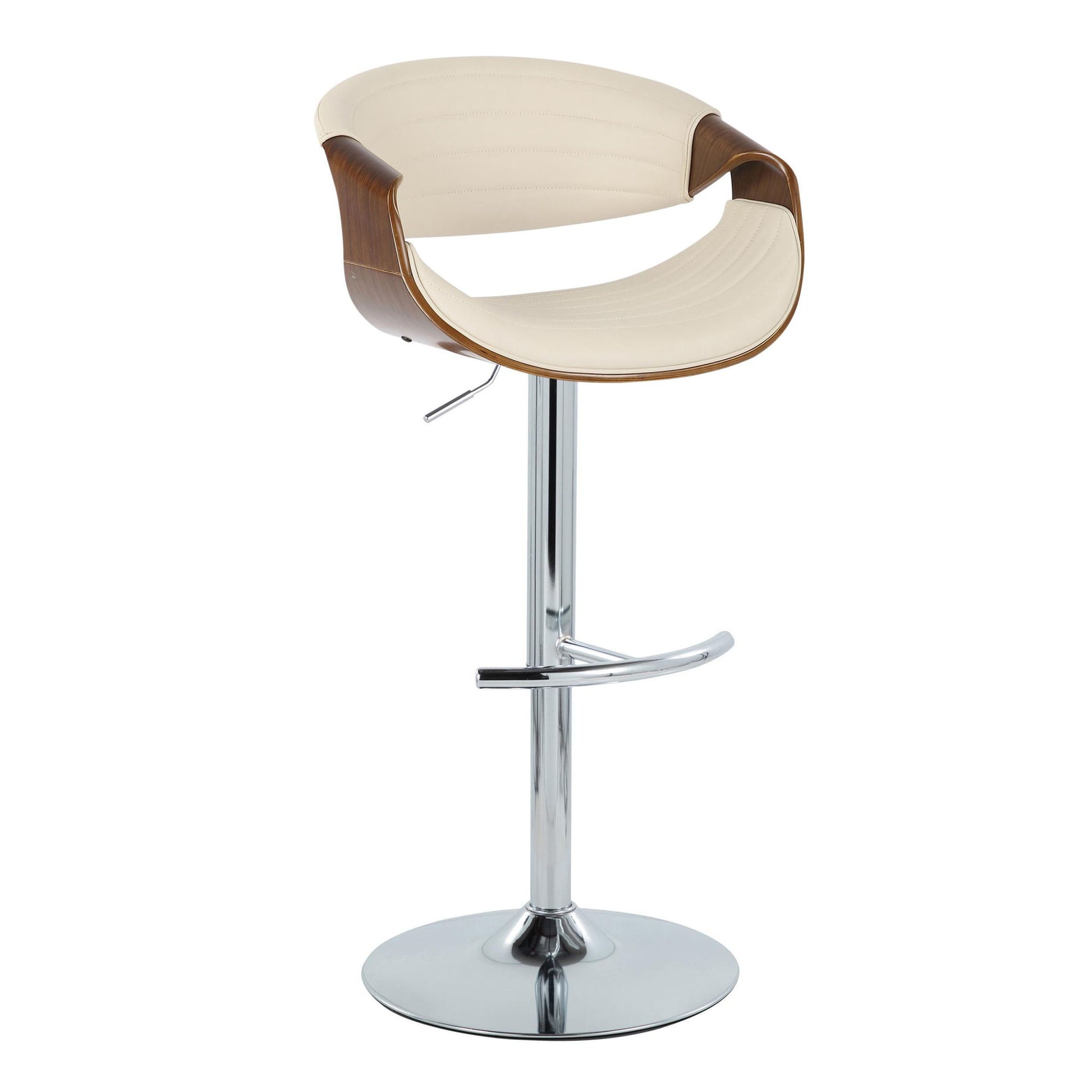 Symphony - Mid Century Modern Adjustable Barstool & Swivel With Rounded T Footrest (Set of 2) - Best Buy Furniture