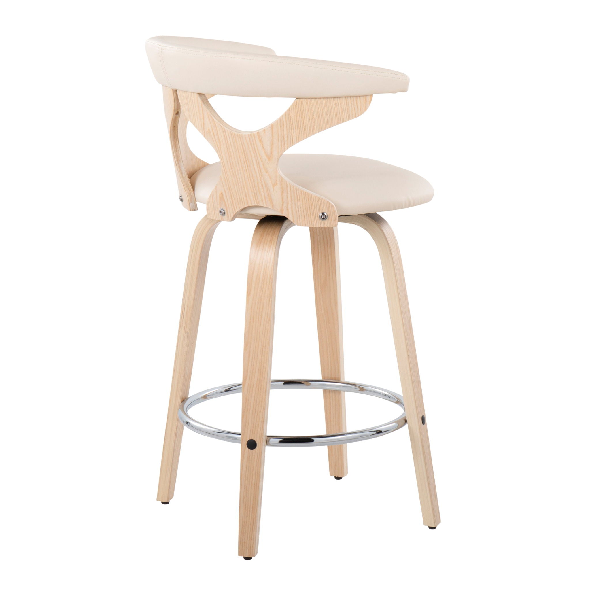 Gardenia - Mid Century Modern Fixed Height Counter Stool With Swivel (Set of 2) - Best Buy Furniture