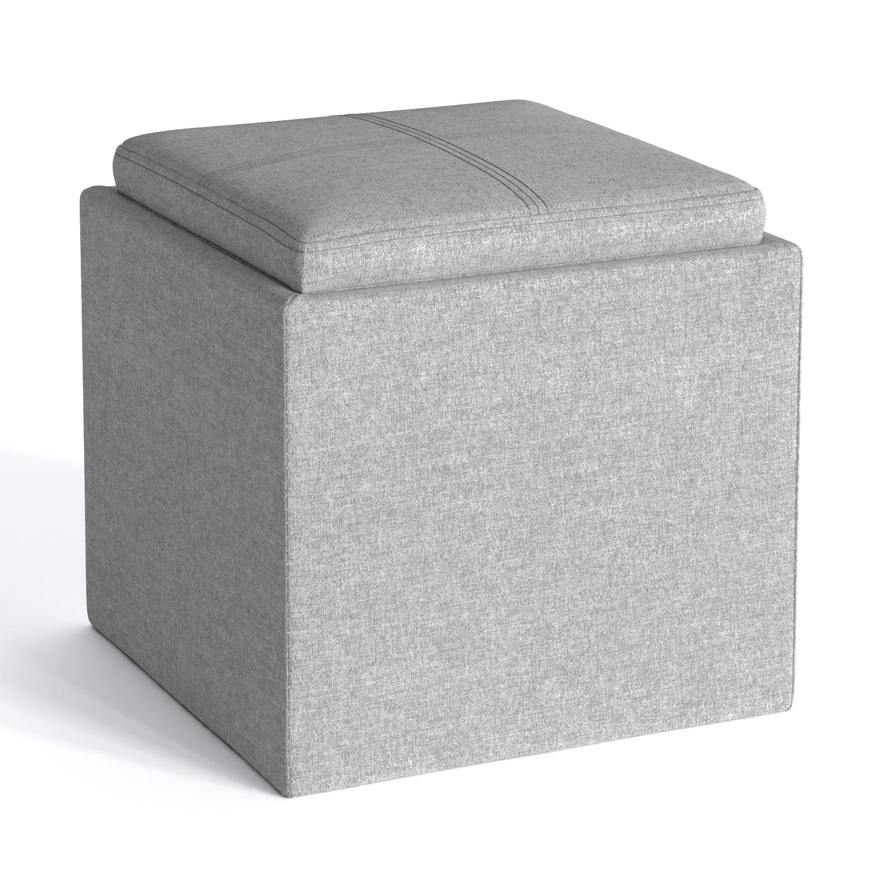 Rockwood - Upholstered Cube Storage Ottoman With Tray - Best Buy Furniture
