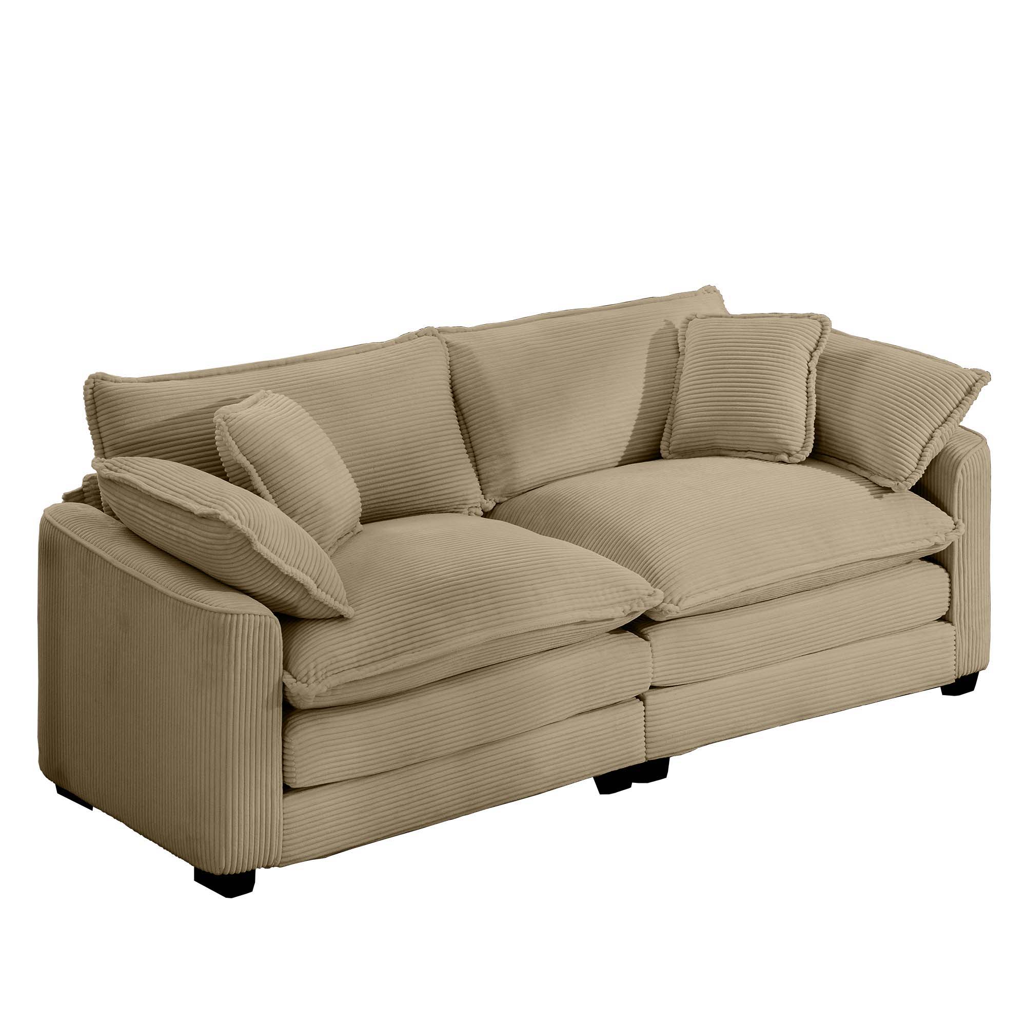 Modern 2 Seater With 4 Pillows, Upholstered Deep Seating Loveseat - Best Buy Furniture