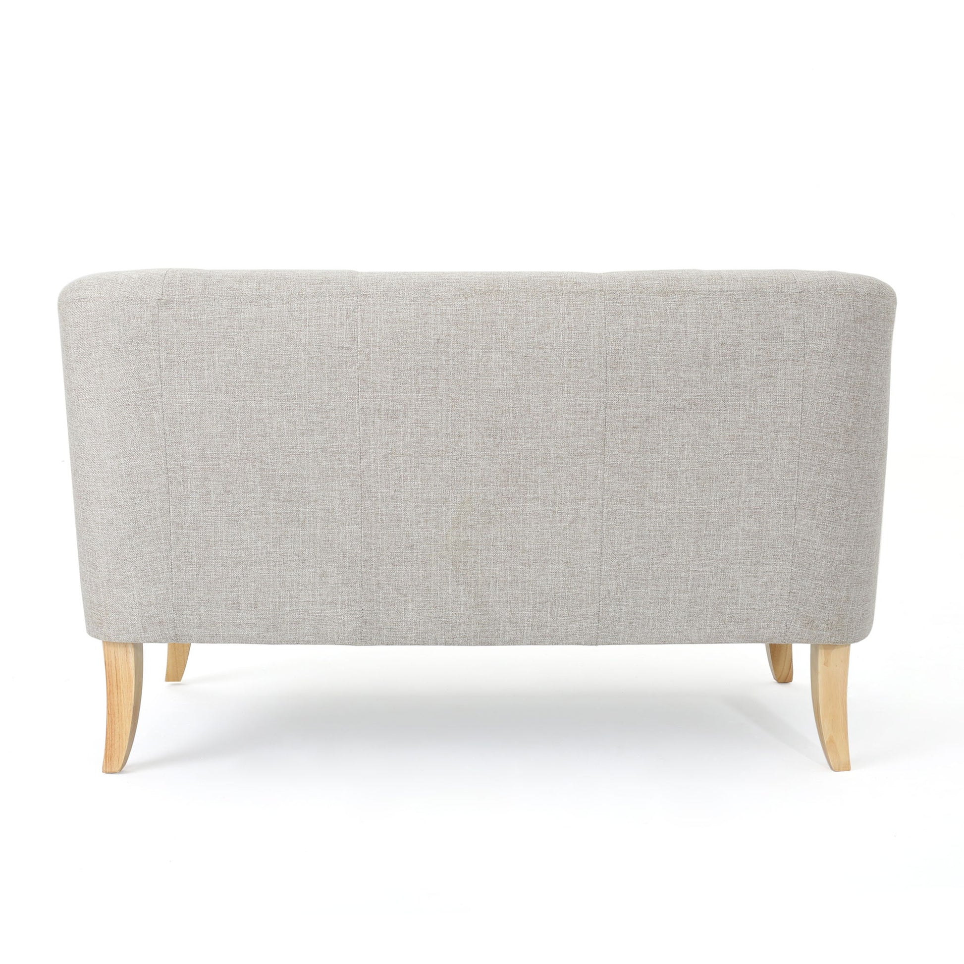 Mid Century Modern Loveseat With Polyester Upholstery And Birch Wood Frame - Beige - Best Buy Furniture