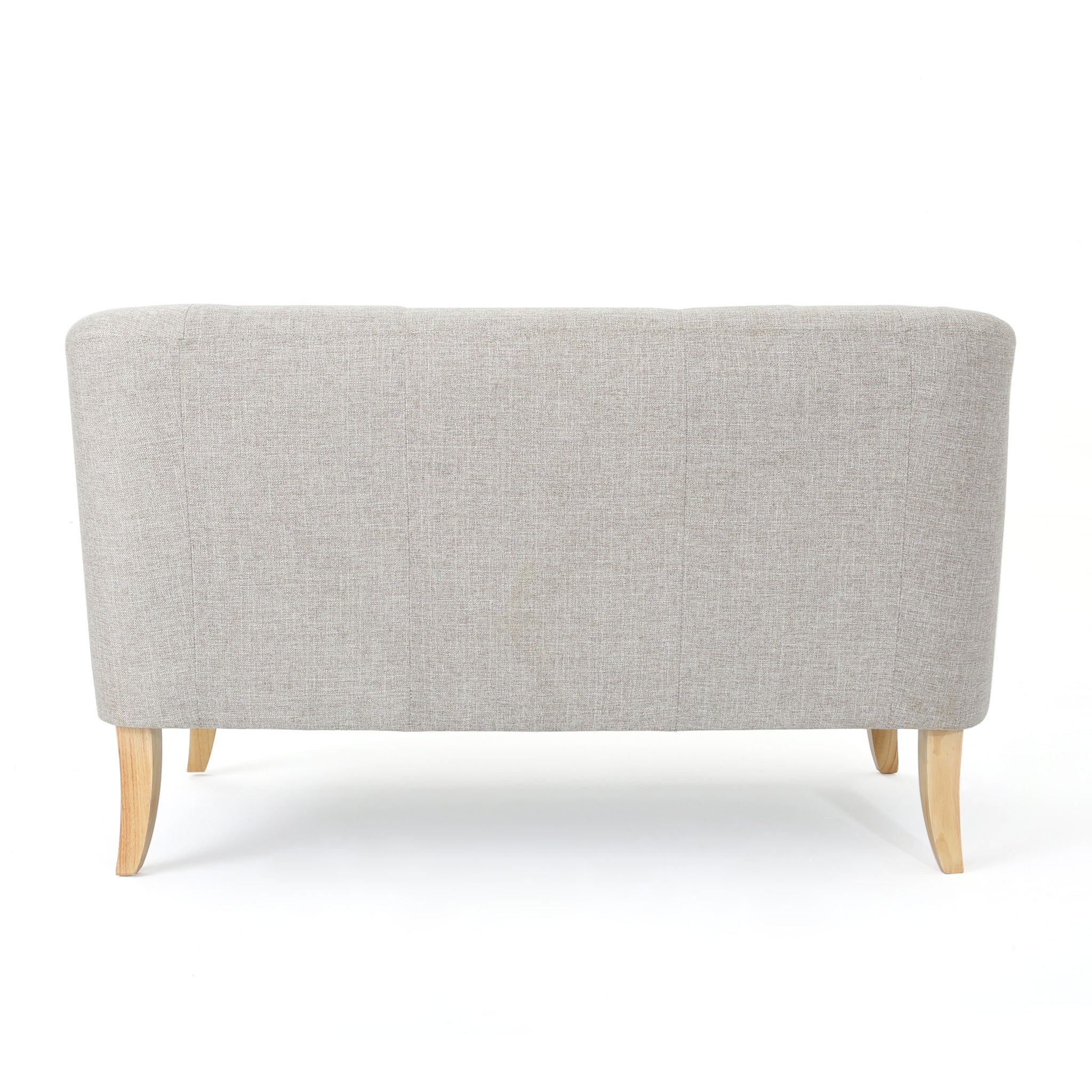 Mid Century Modern Loveseat With Polyester Upholstery And Birch Wood Frame - Beige - Best Buy Furniture