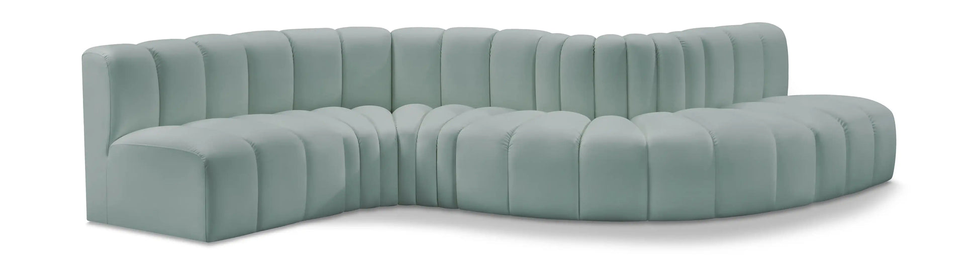 Arc - Faux Leather 6 Piece Curved Modular Sofa - Best Buy Furniture