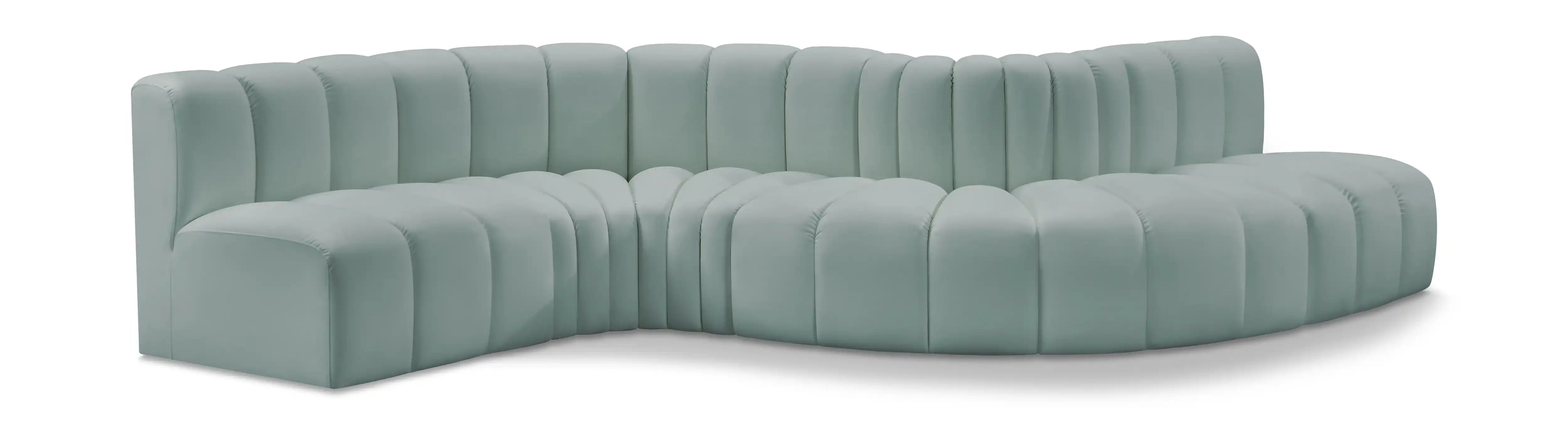 Arc - Faux Leather 6 Piece Curved Modular Sofa - Best Buy Furniture