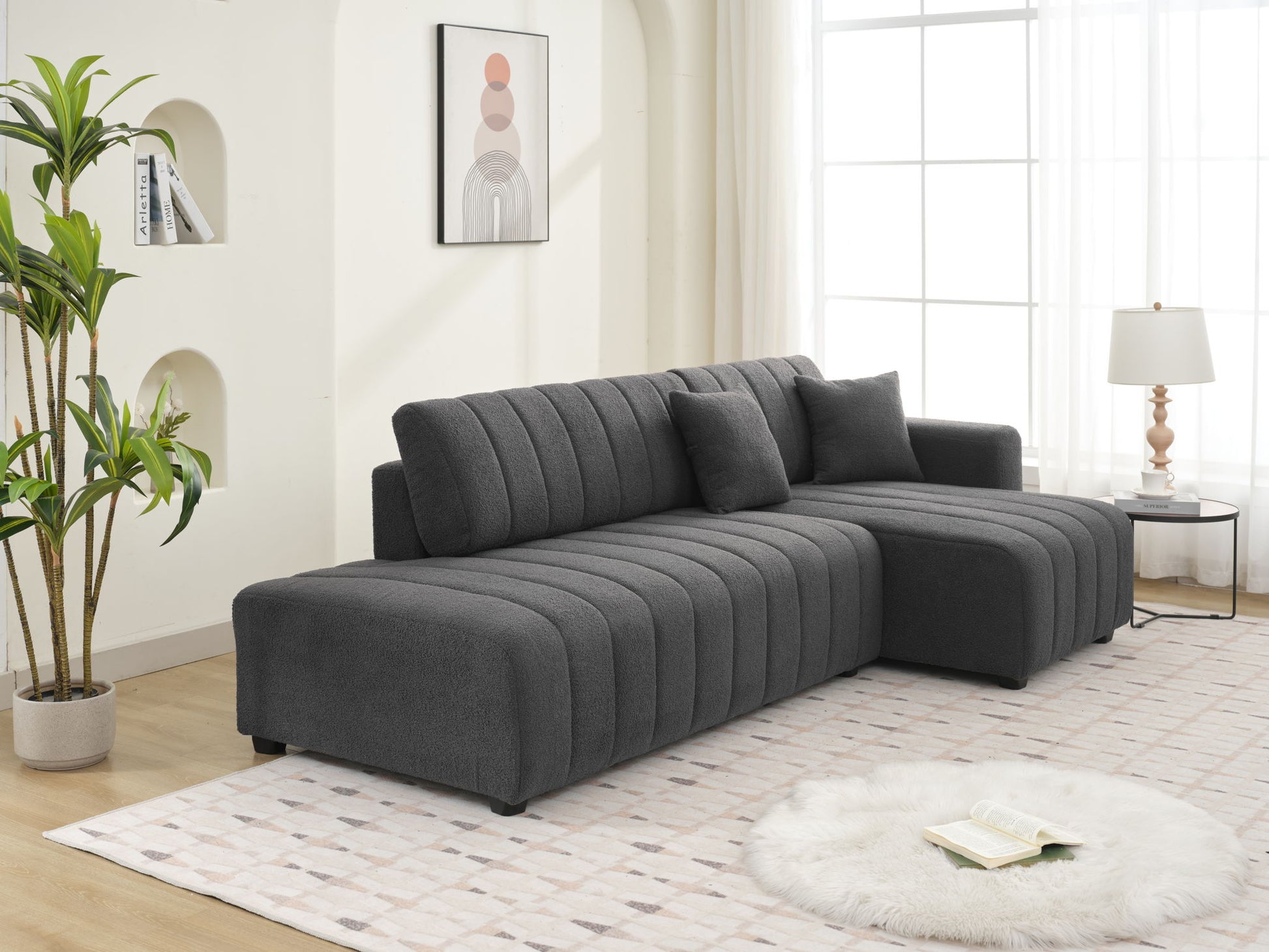 Jessica - Lamb Wool Sectional Sofa With Chaise - Best Buy Furniture