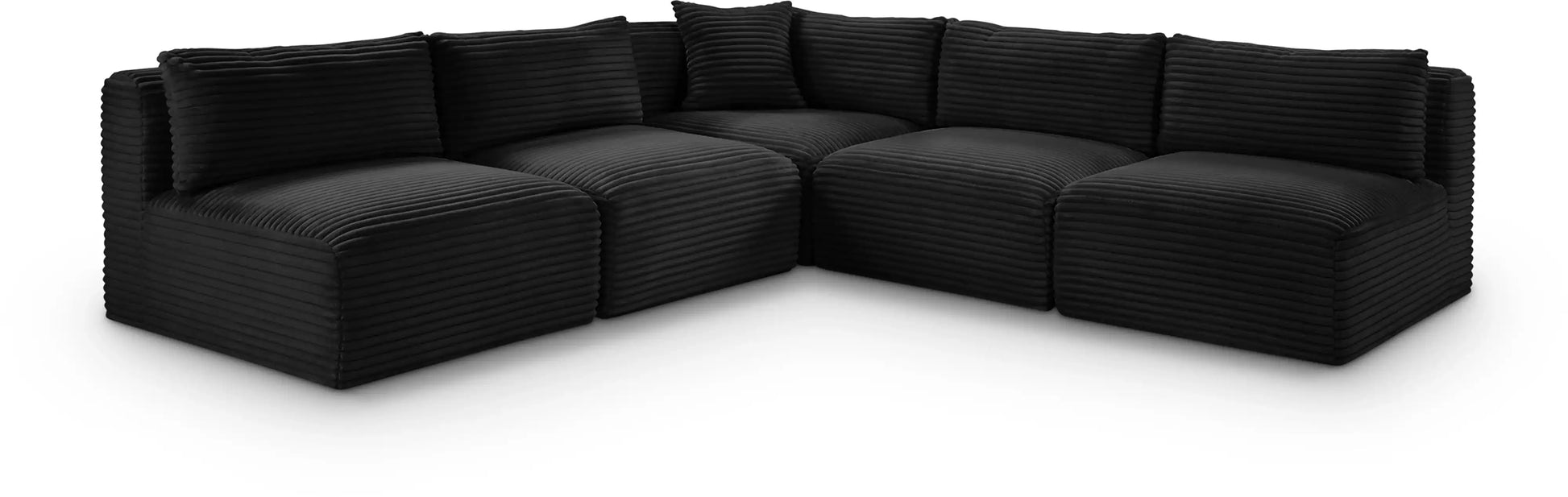Shaggy - 5 Piece Modular Corner Armless Sectional - Best Buy Furniture