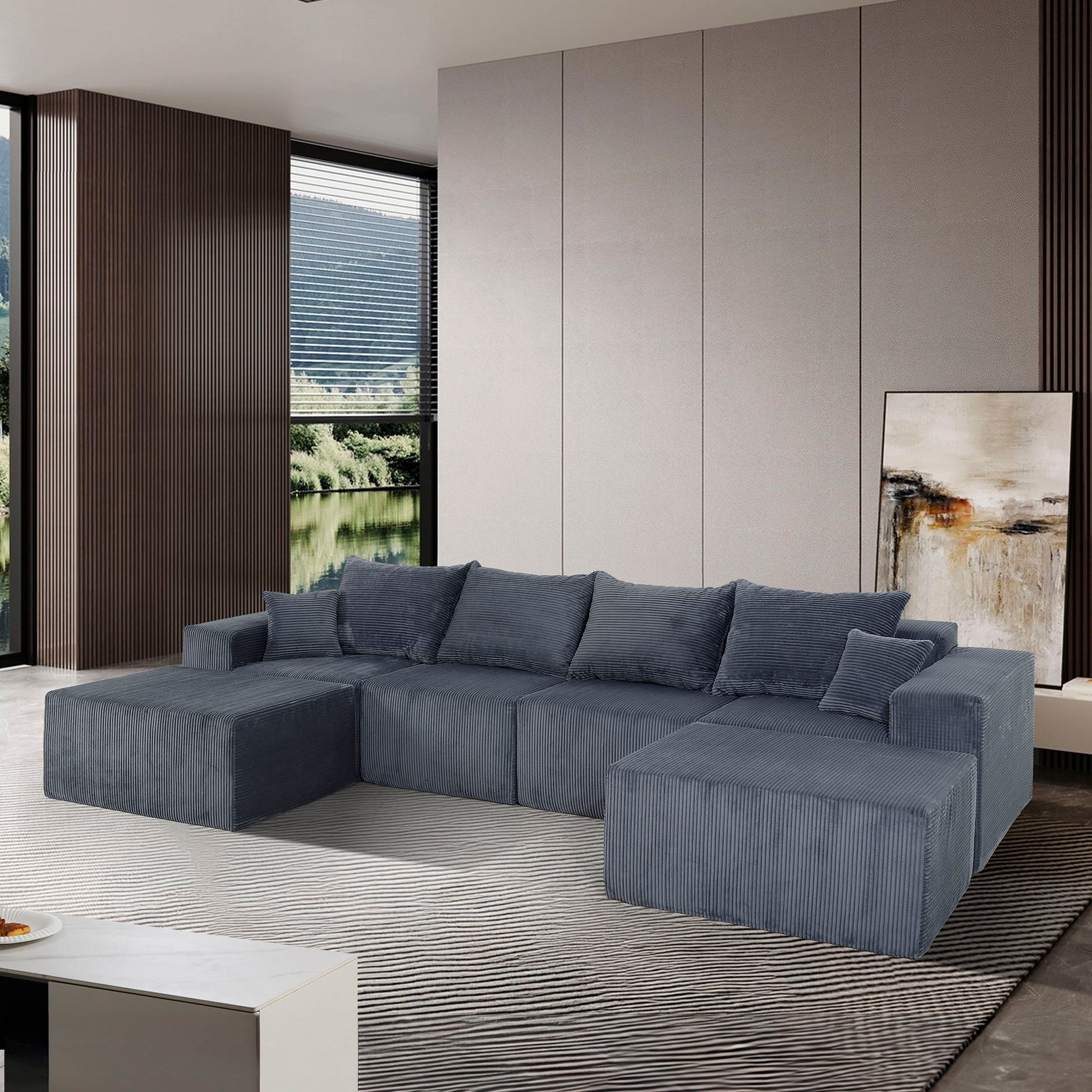 Modular Sectional Sofa, Convertible Couch With Chaise Corduroy - Best Buy Furniture
