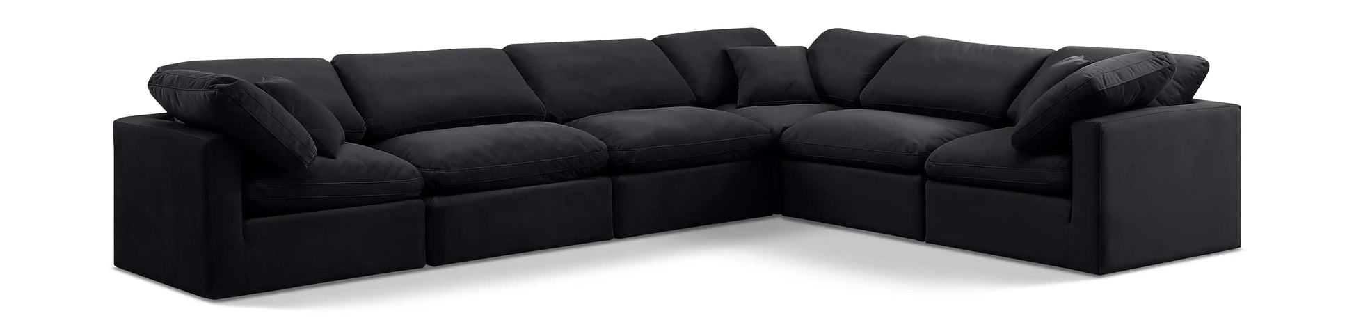 Indulge - Velvet 6 Piece Modular Corner Sectional - Best Buy Furniture