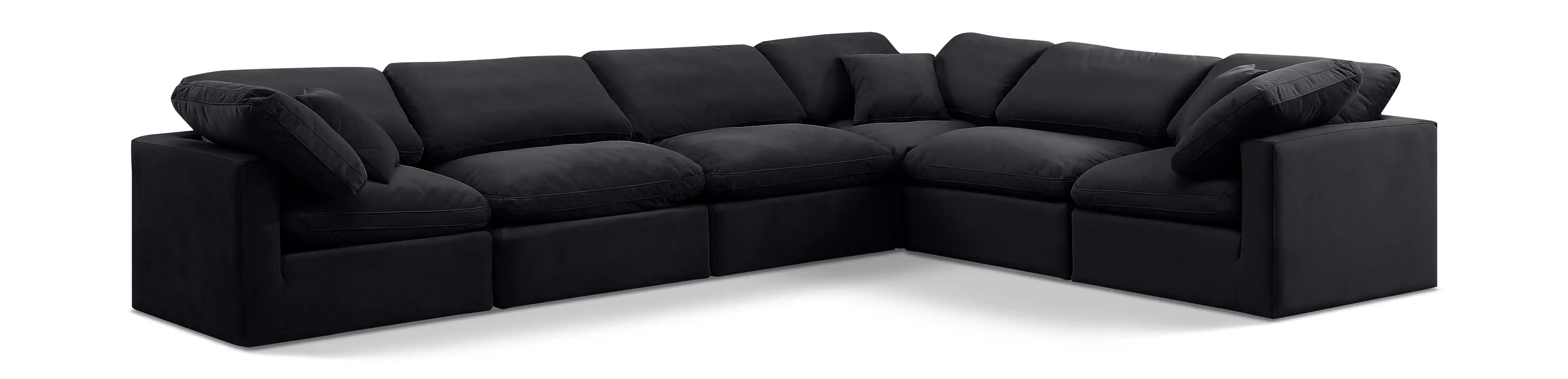 Indulge - Velvet 6 Piece Modular Corner Sectional - Best Buy Furniture