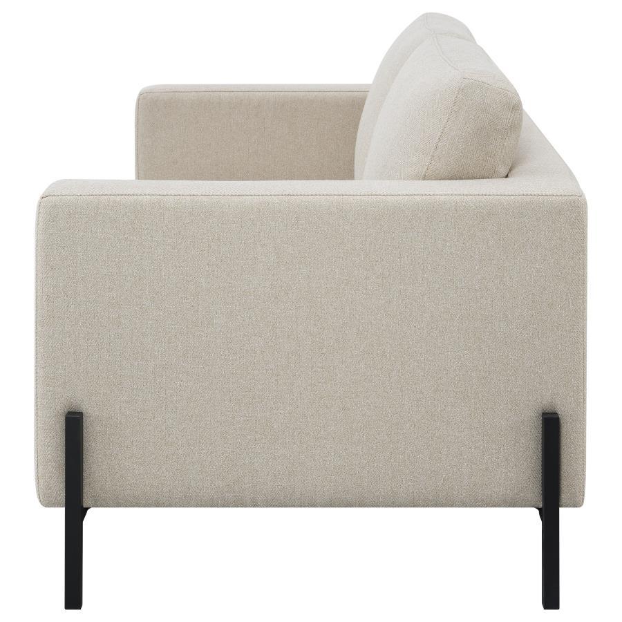 Tilly - Upholstered Track Arm Loveseat - Oatmeal - Best Buy Furniture