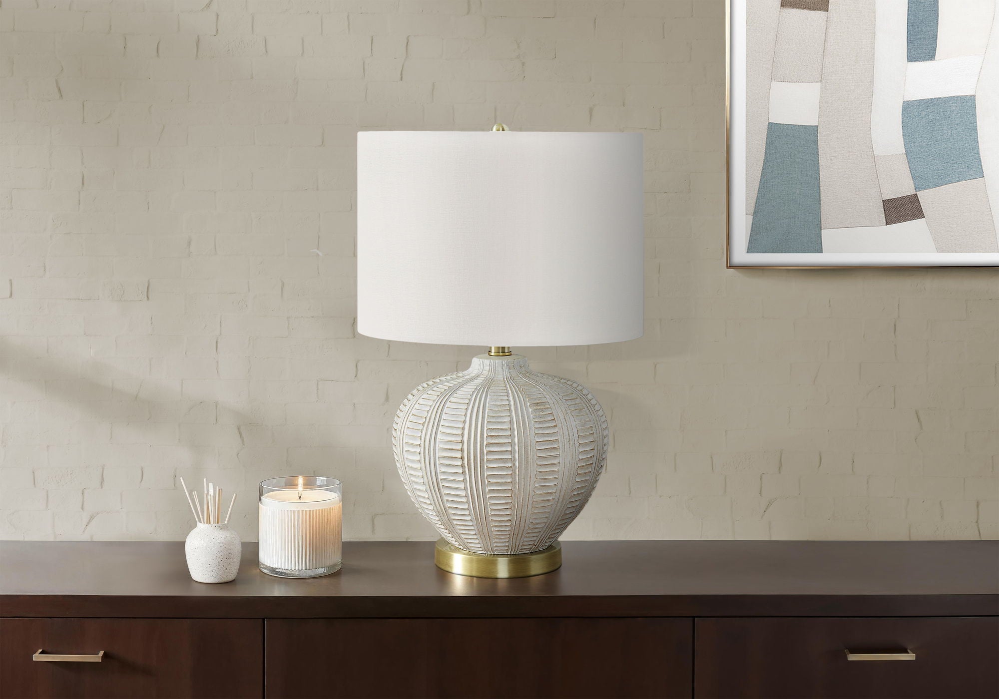 Transitional Lighting, Table Lamp, Resin - Cream - Best Buy Furniture