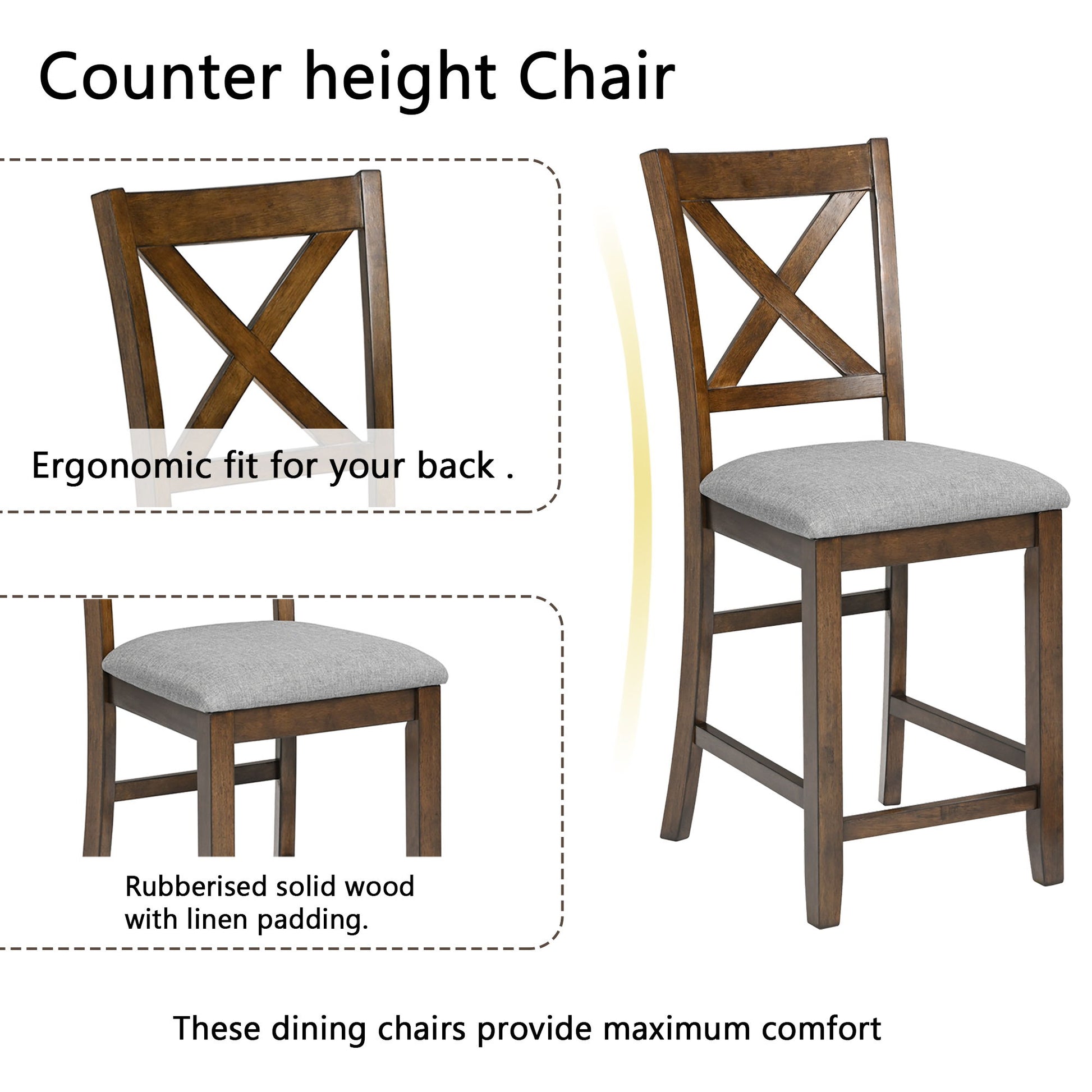 5 Piece Dining Table Set, Wooden Dining Square Table Set For 4 - Best Buy Furniture