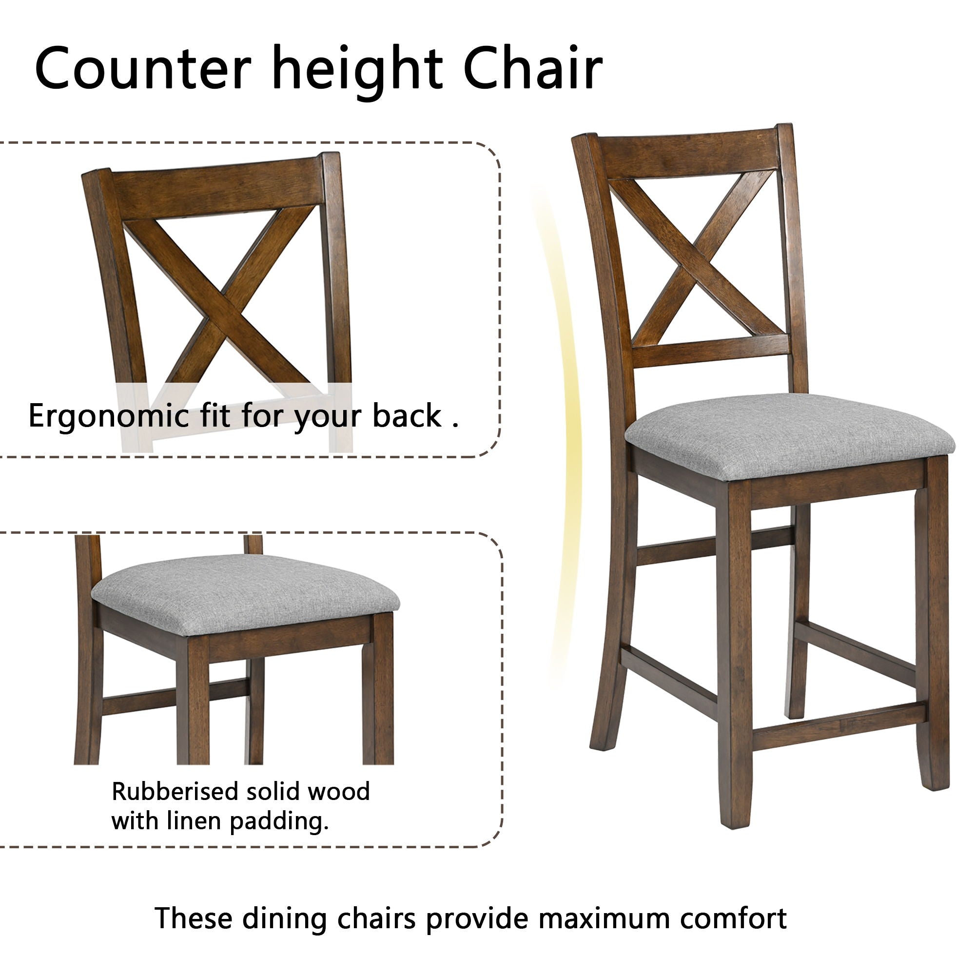 5 Piece Dining Table Set, Wooden Dining Square Table Set For 4 - Best Buy Furniture
