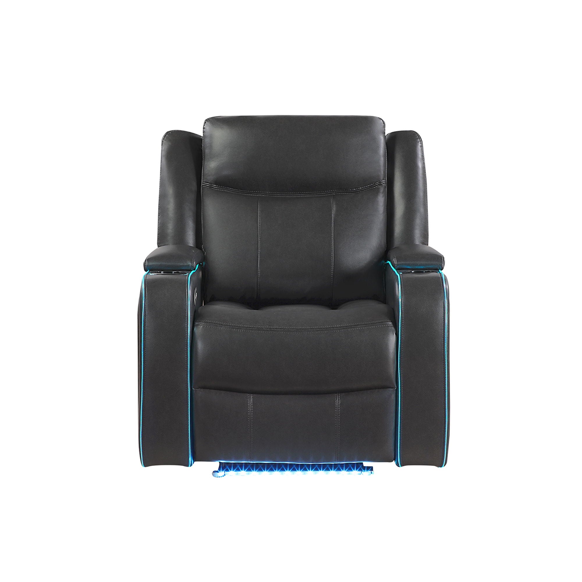 Blanca - Power Recliner With LED - Charcoal - Best Buy Furniture