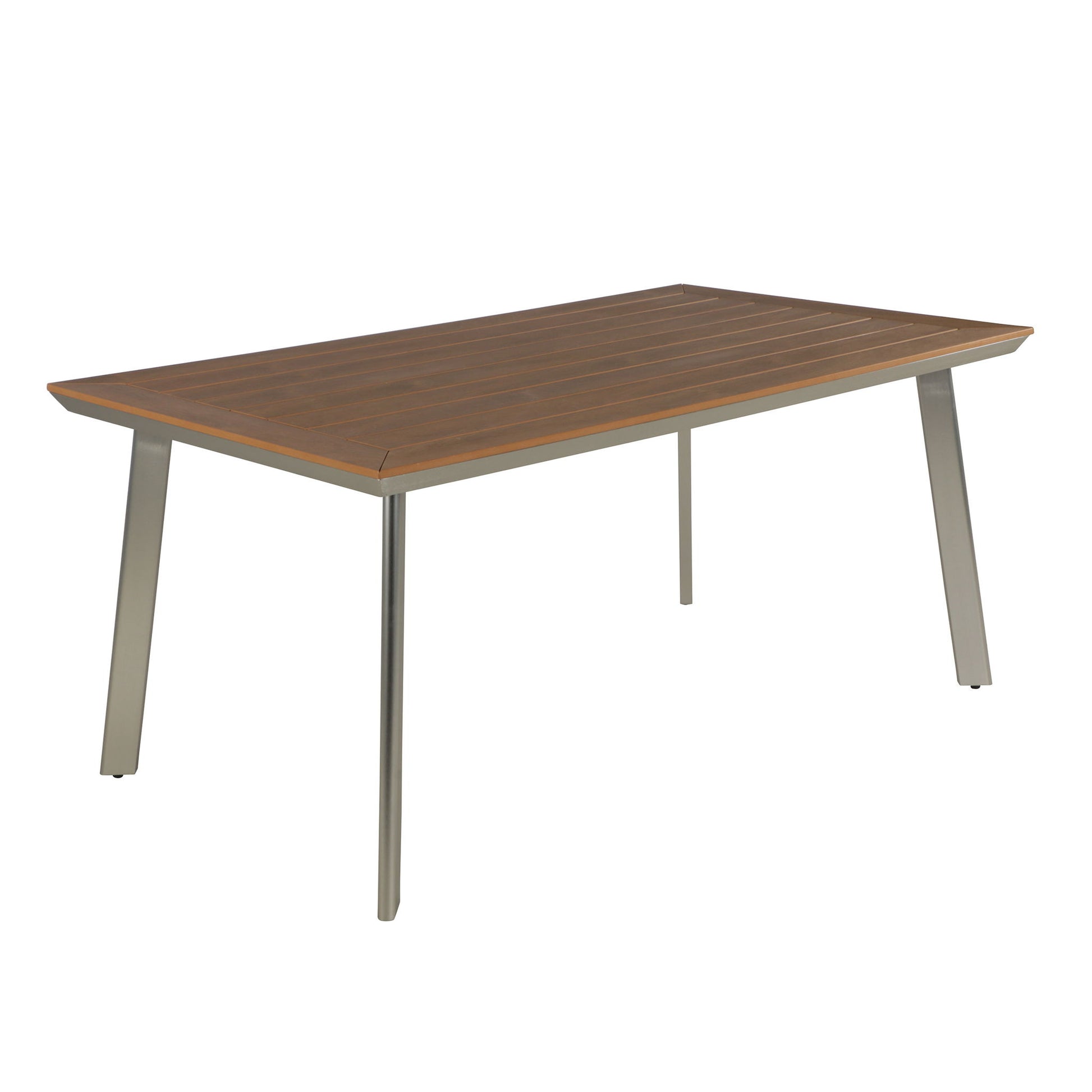 Outdoor Dining Table With Eucalyptus Wood Topped - Silver - Best Buy Furniture