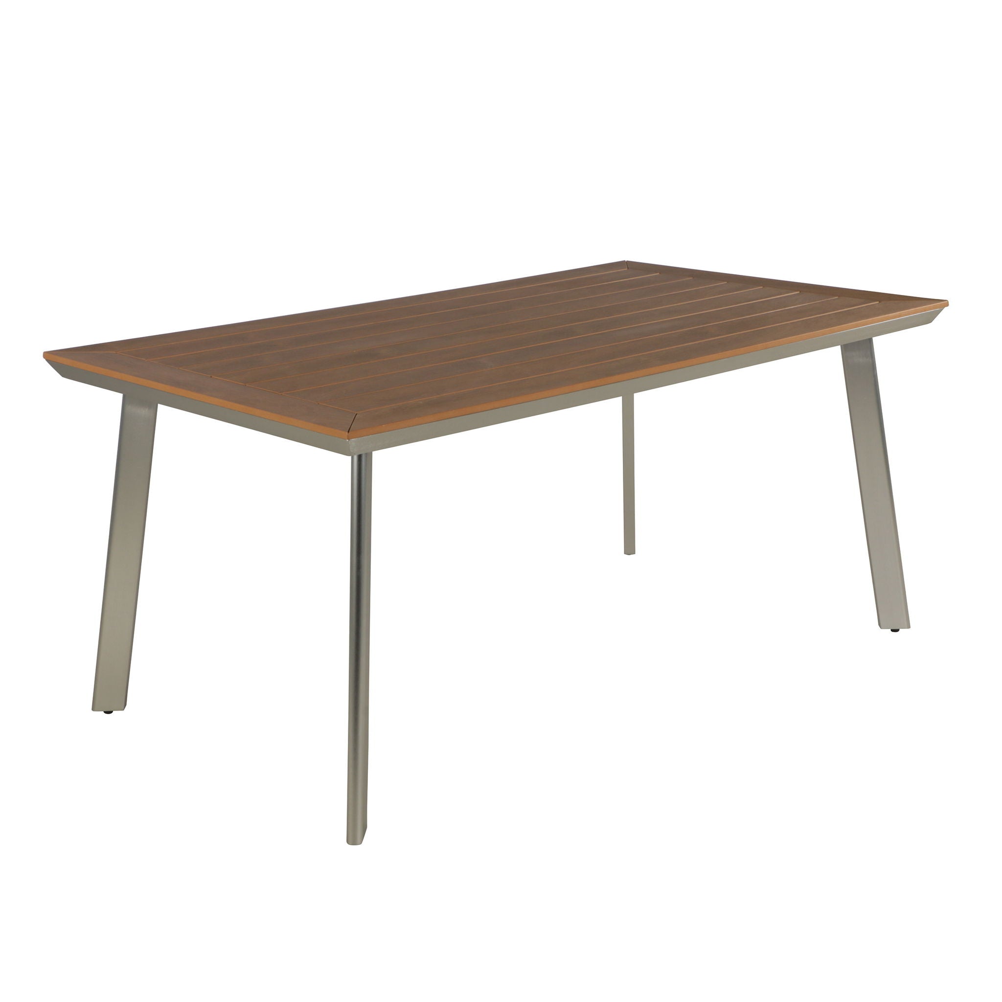 Outdoor Dining Table With Eucalyptus Wood Topped - Silver - Best Buy Furniture