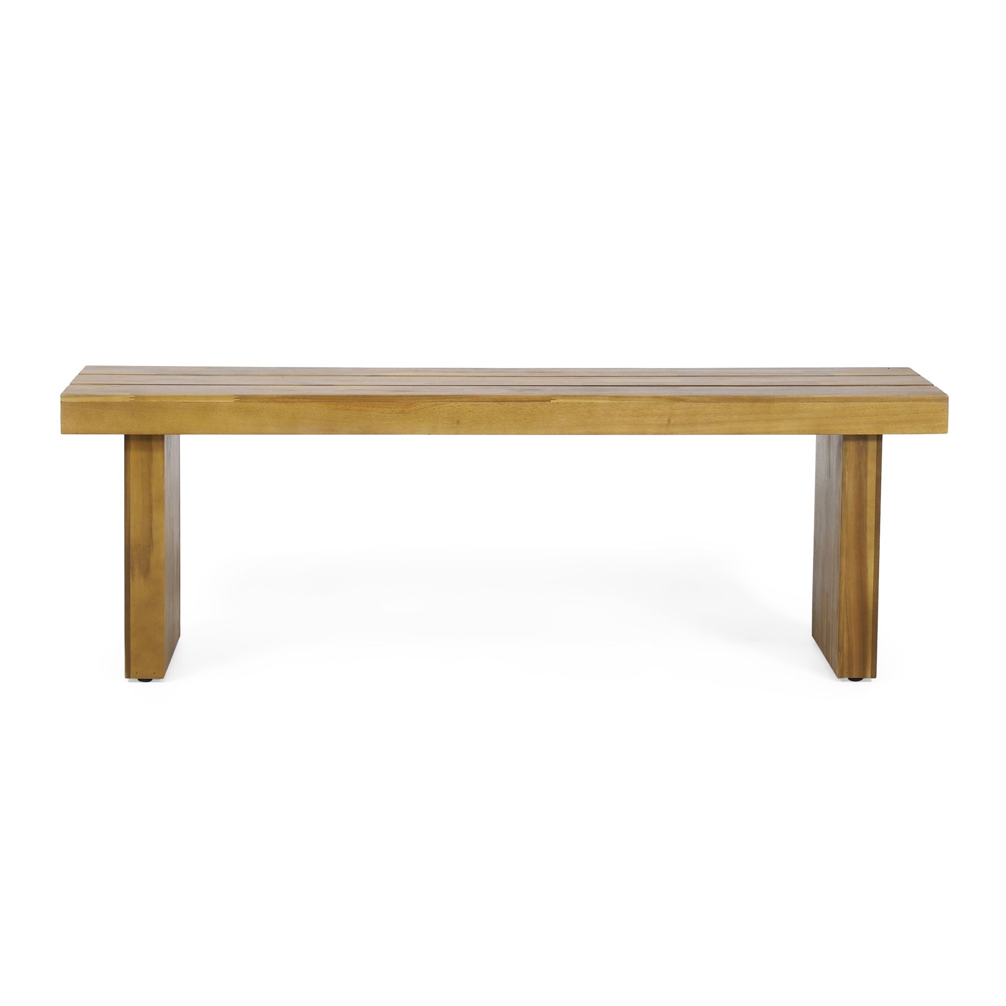 Nahanni - Rustic Acacia Wood Bench With Slat Design - Natural - Best Buy Furniture