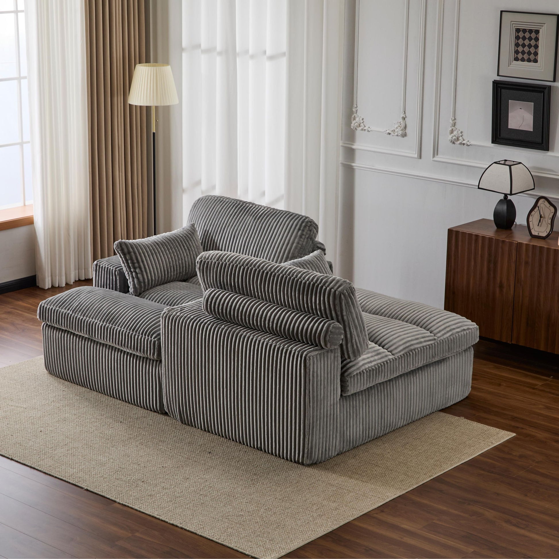 Double Chaise Lounge Chair, Oversized Upholstered Sleeper Cloud Couch - Best Buy Furniture
