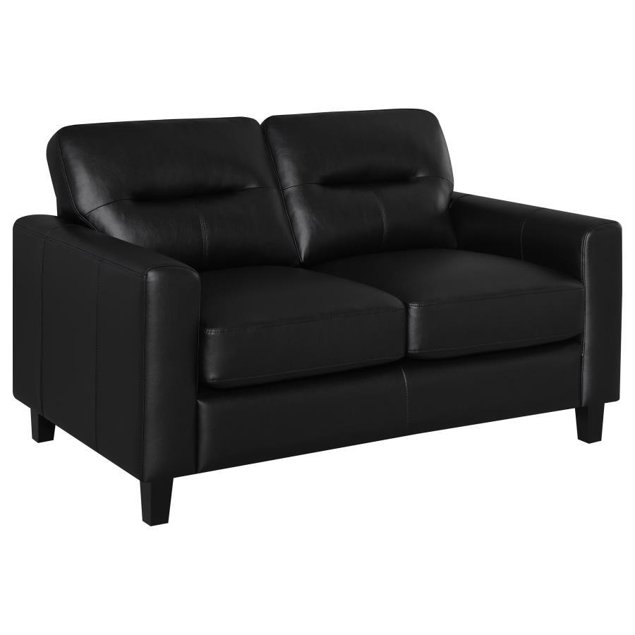 Scotland - Faux Leather Upholstered Track Arm Loveseat - Best Buy Furniture