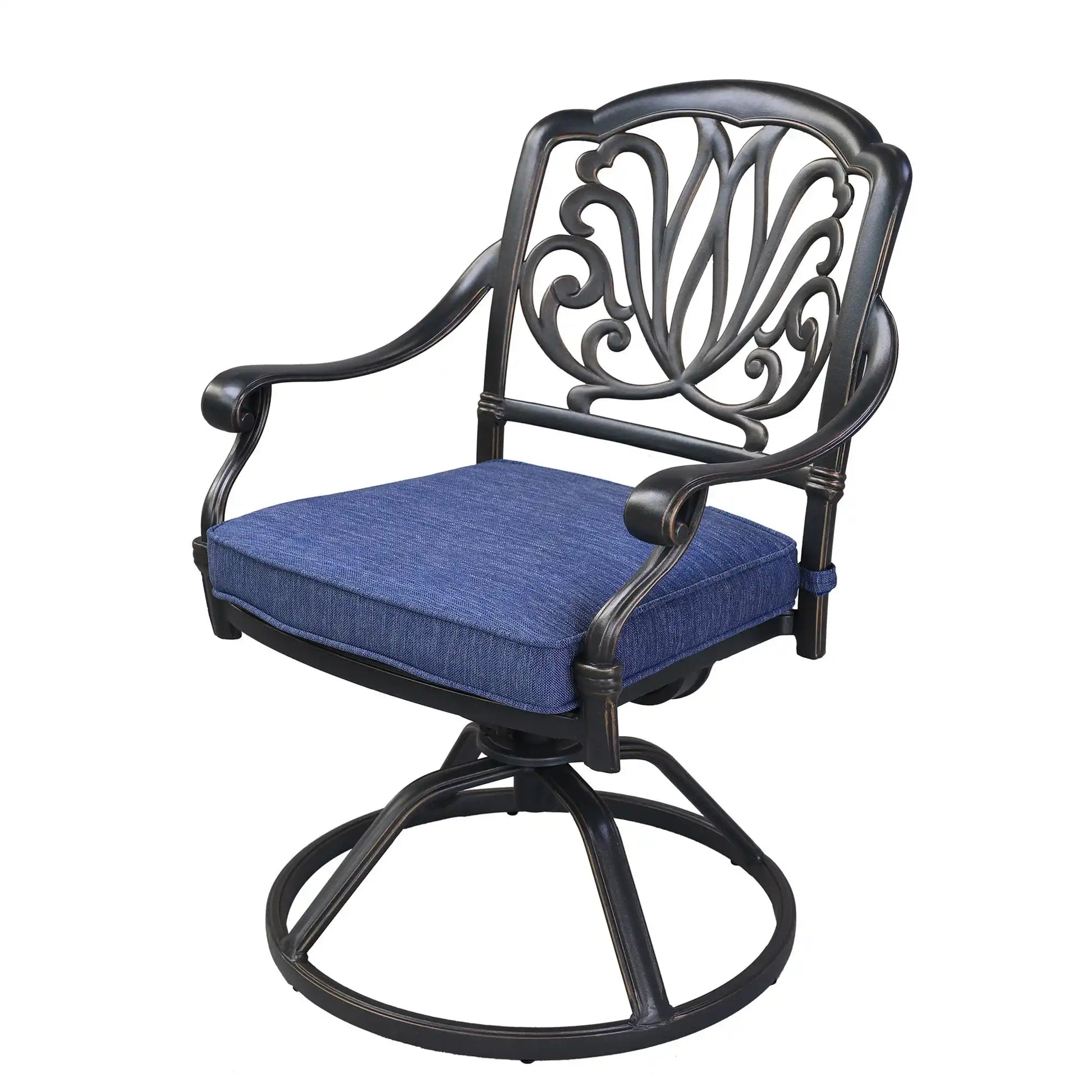 Round 48.03" Long Aluminum Dining Set With Cushions - Best Buy Furniture