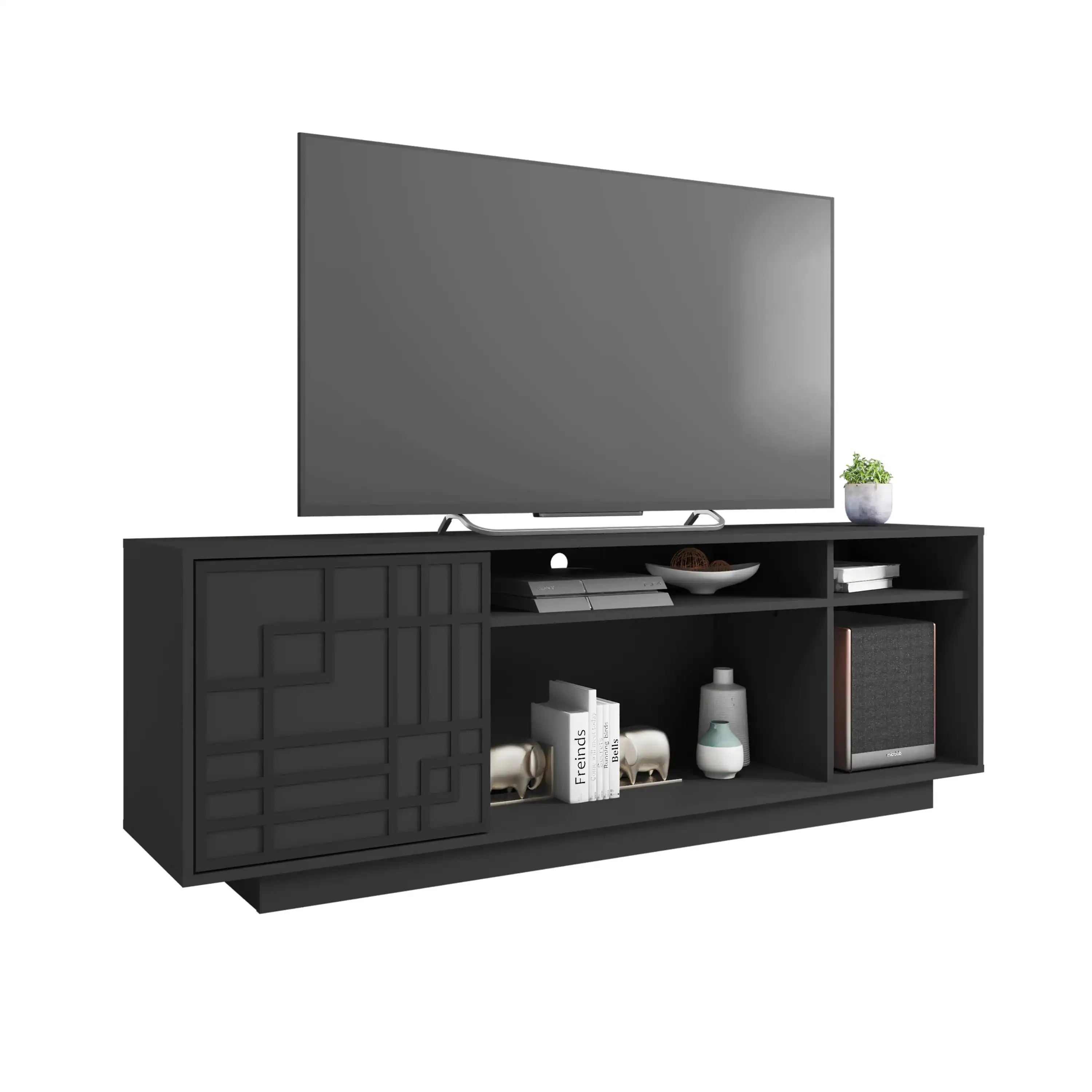 Techni Mobili Contemporary TV Stand for TVs Up to 70 IN., Black - Best Buy Furniture