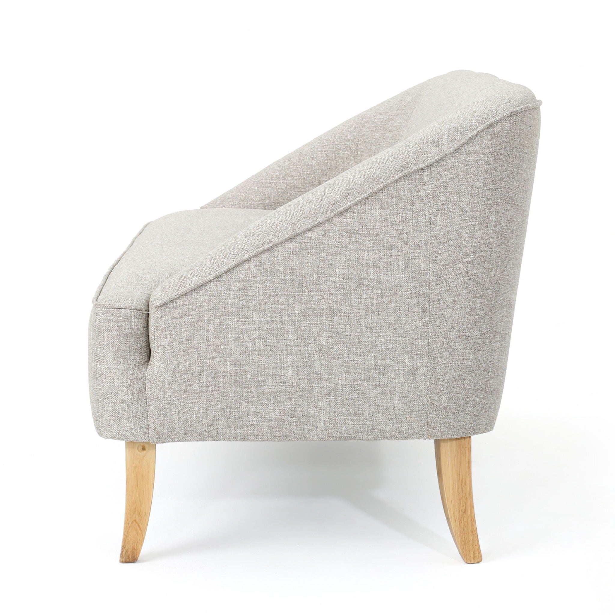 Modern Fabric Loveseat With Sloped Armrests For Living Room - Beige - Best Buy Furniture