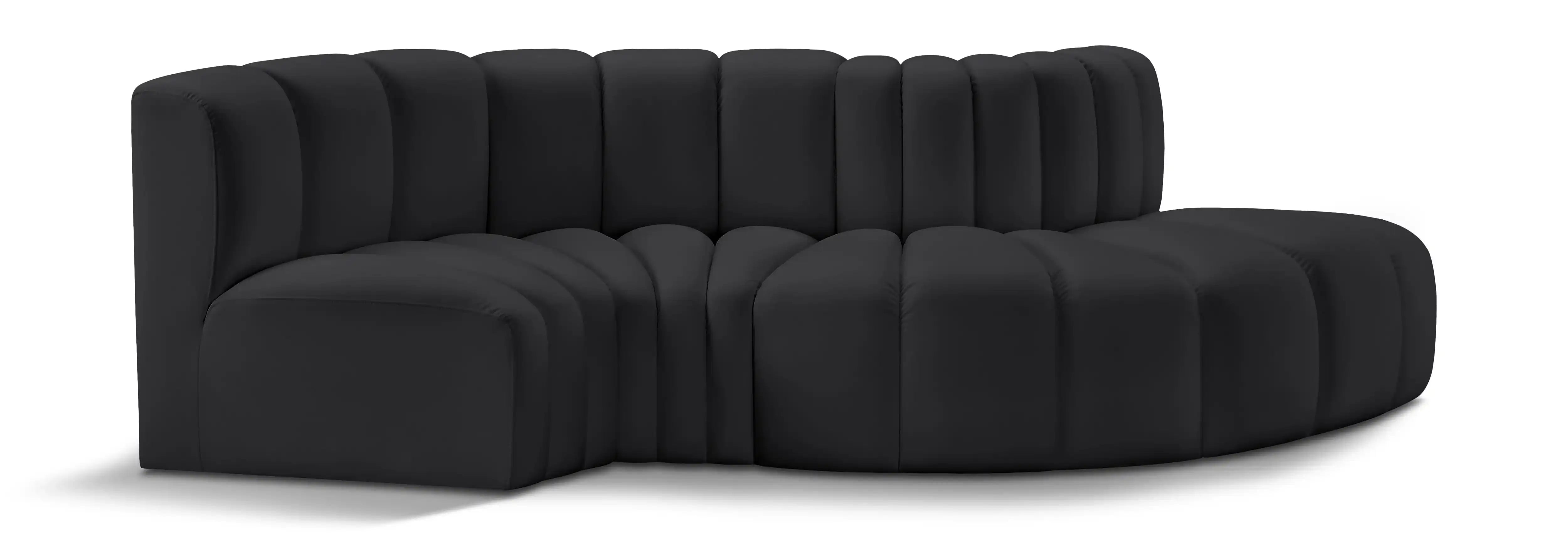 Arc - Faux Leather 4 Piece L-Shaped Modular Sofa - Best Buy Furniture