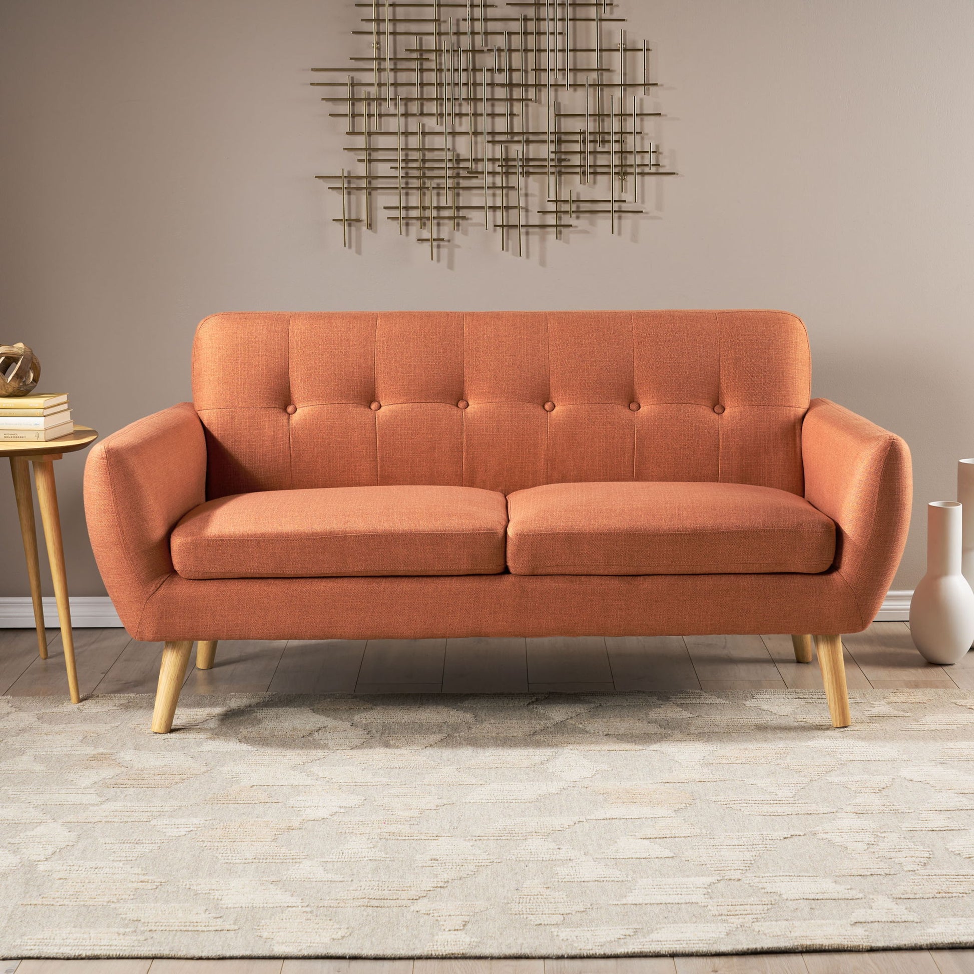 Modern Loveseat Sofa With Button Tufted Backrest - Best Buy Furniture