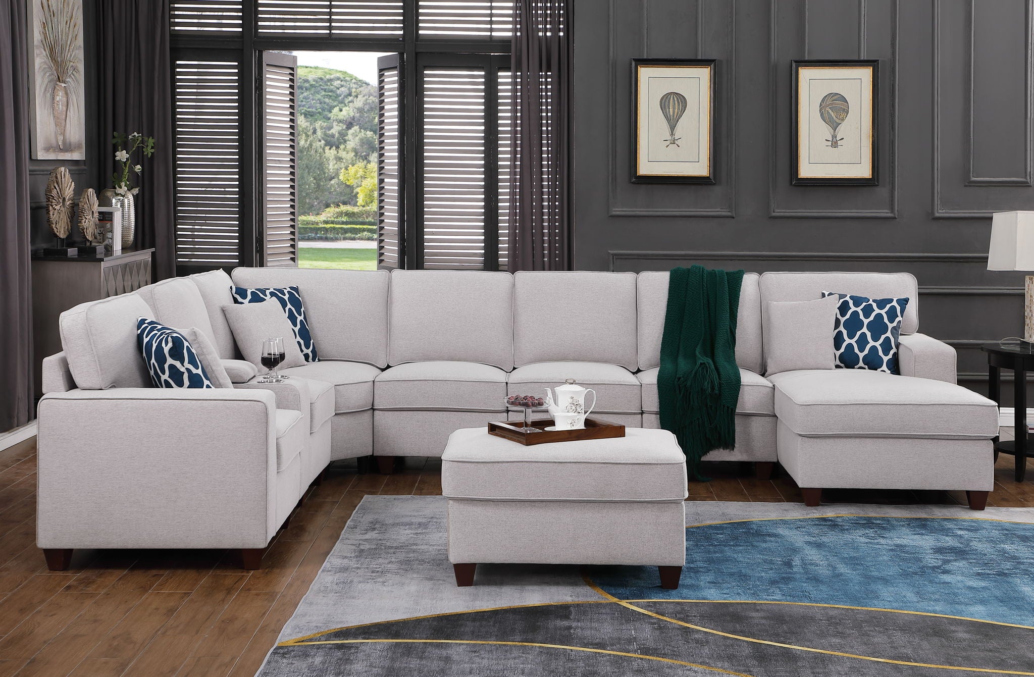 Eric - 9 Piece Upholstered Sectional With Ottoman - Best Buy Furniture