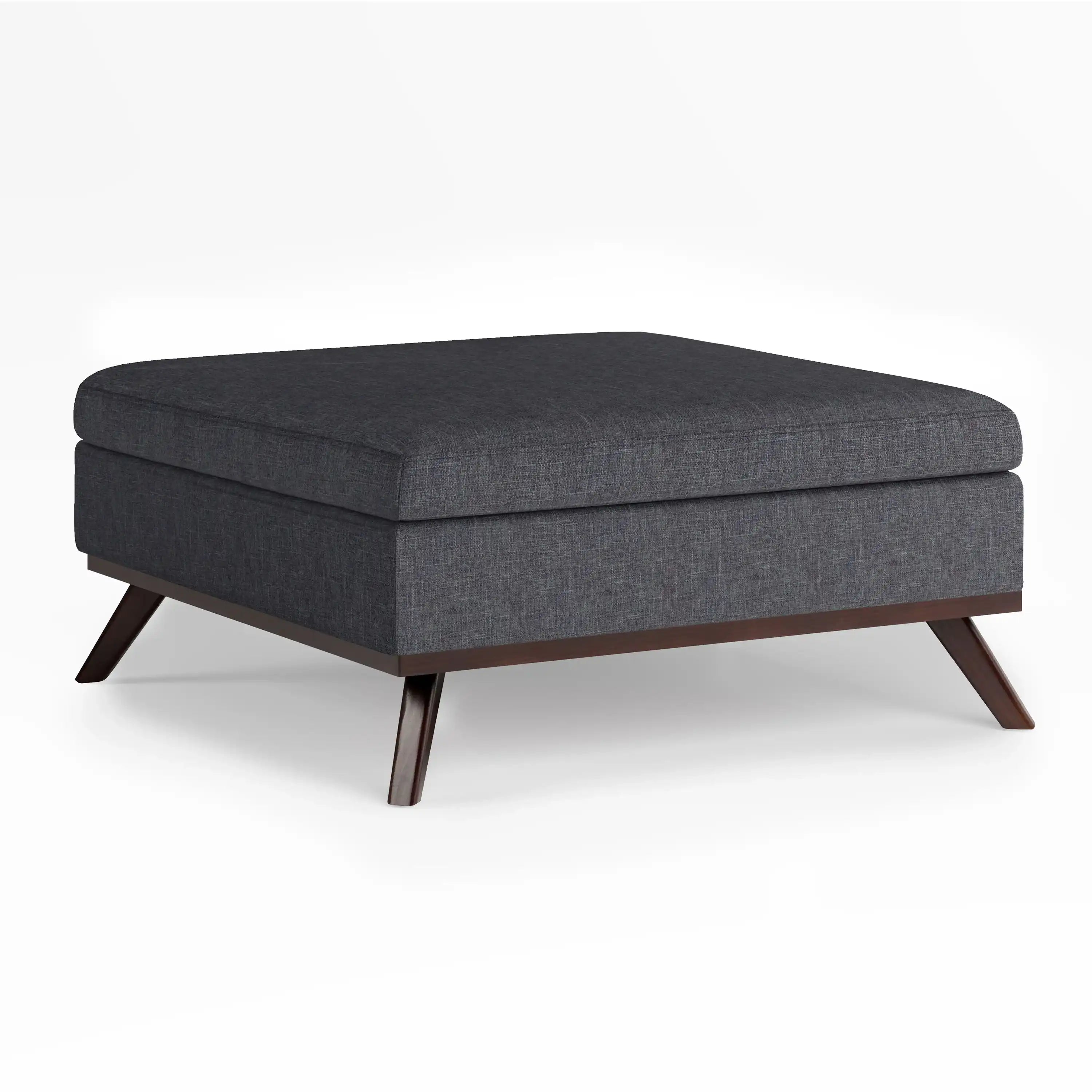 Owen - Square Coffee Table Storage Ottoman - Slate Gray - Best Buy Furniture