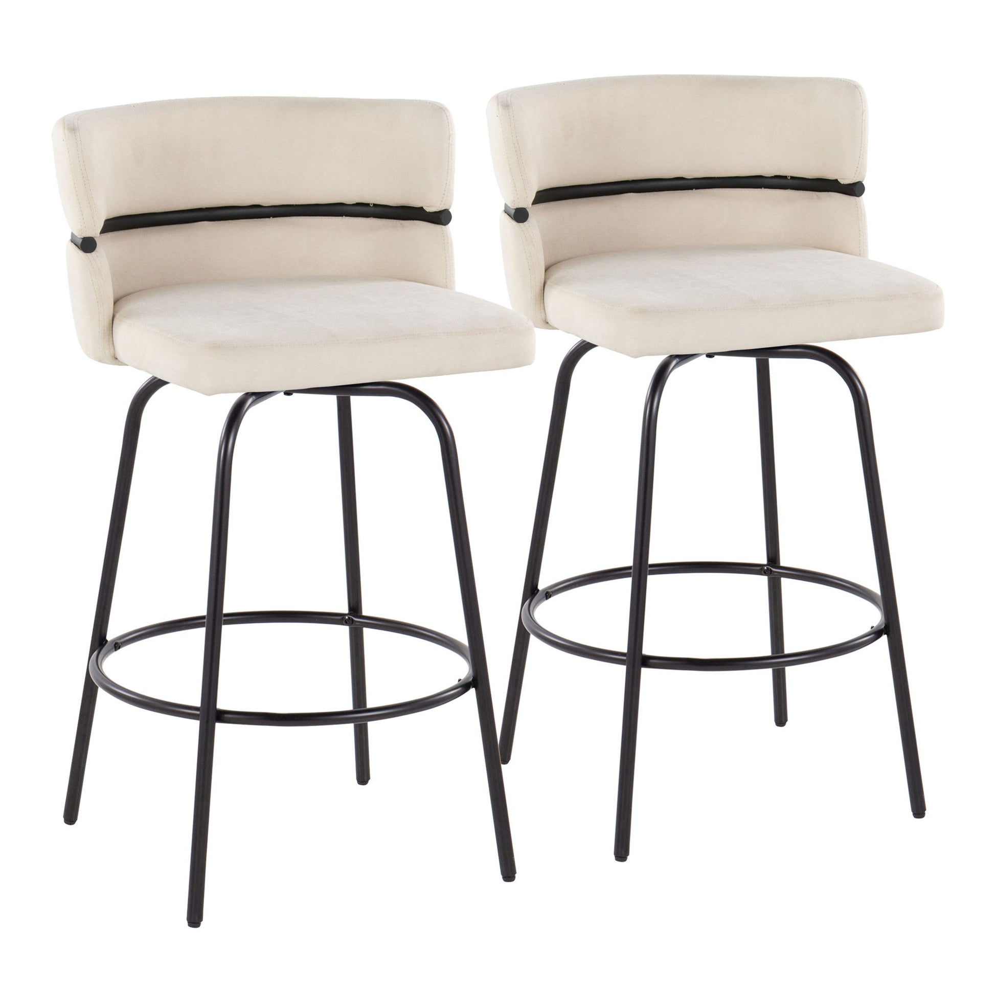 Cinch - Contemporary Fixed Height Counter Stool With Swivel And Round Footrest (Set of 2) - Best Buy Furniture
