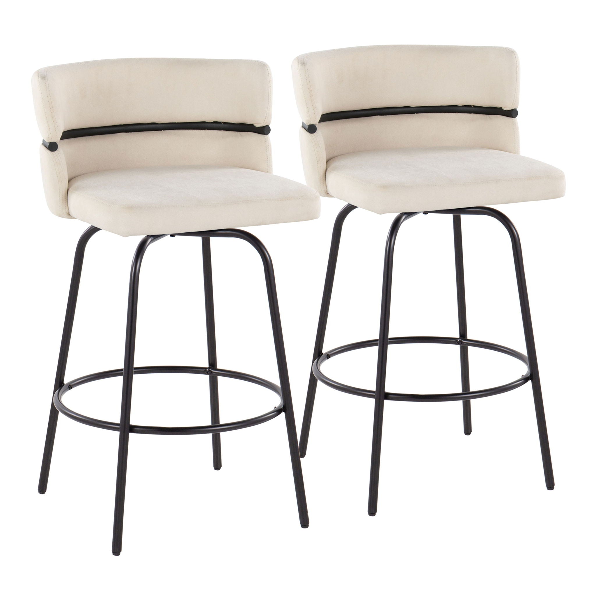Cinch - Contemporary Fixed Height Counter Stool With Swivel And Round Footrest (Set of 2) - Best Buy Furniture