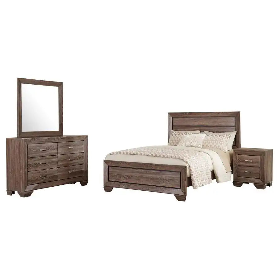 Kauffman - Transitional High Headboard Panel Bed Bedroom Set - Best Buy Furniture