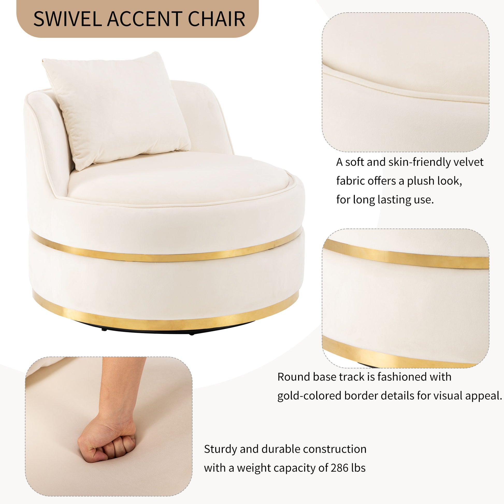 360 Degree Swivel Over Sized Upholstered Barrel Chair - Best Buy Furniture