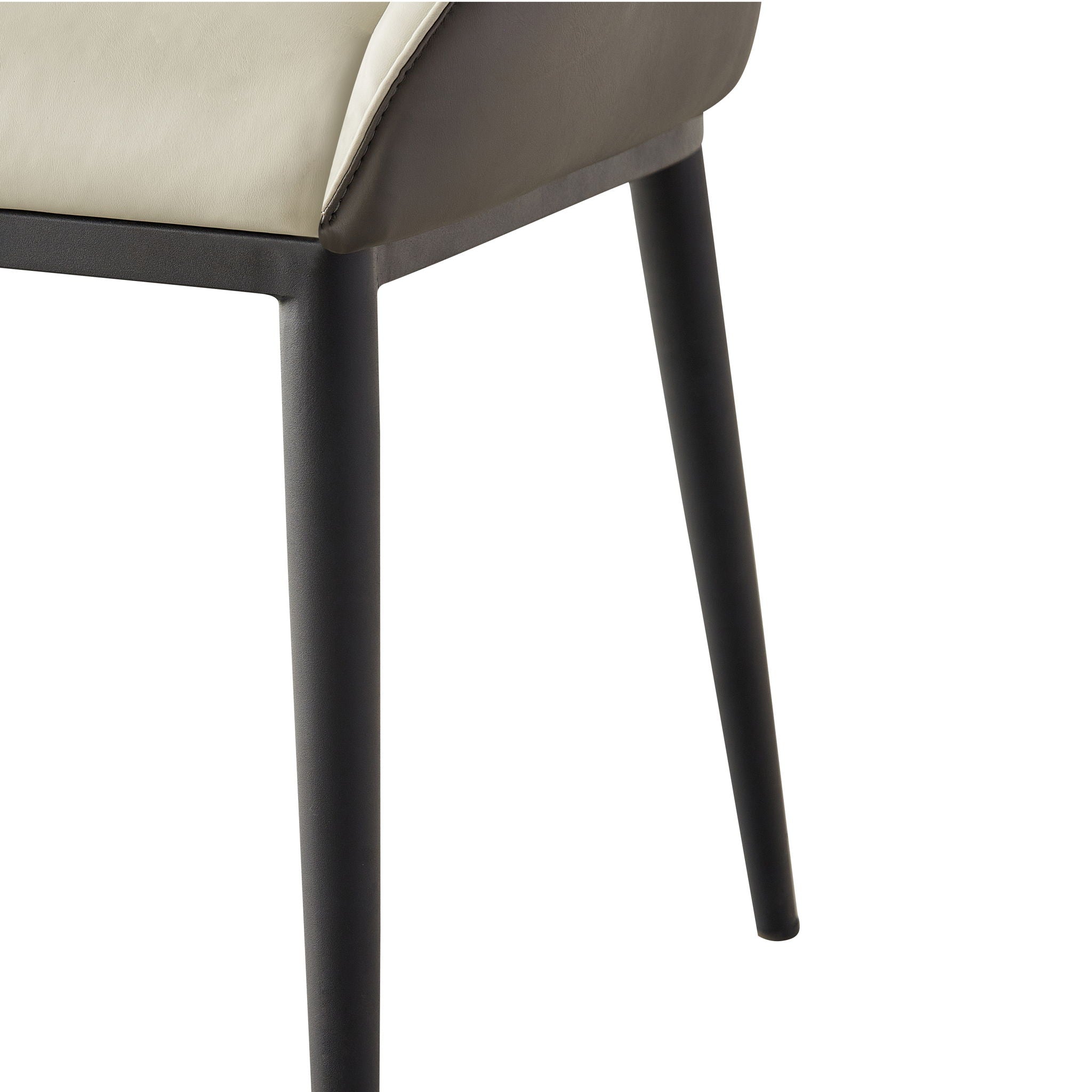 Modern Dining Chair Set Upholstered Seats Steel Metal Legs 2 Tone Contemporary Kitchen Living Room Furniture (Set of 2) - Black / Gray - Best Buy Furniture