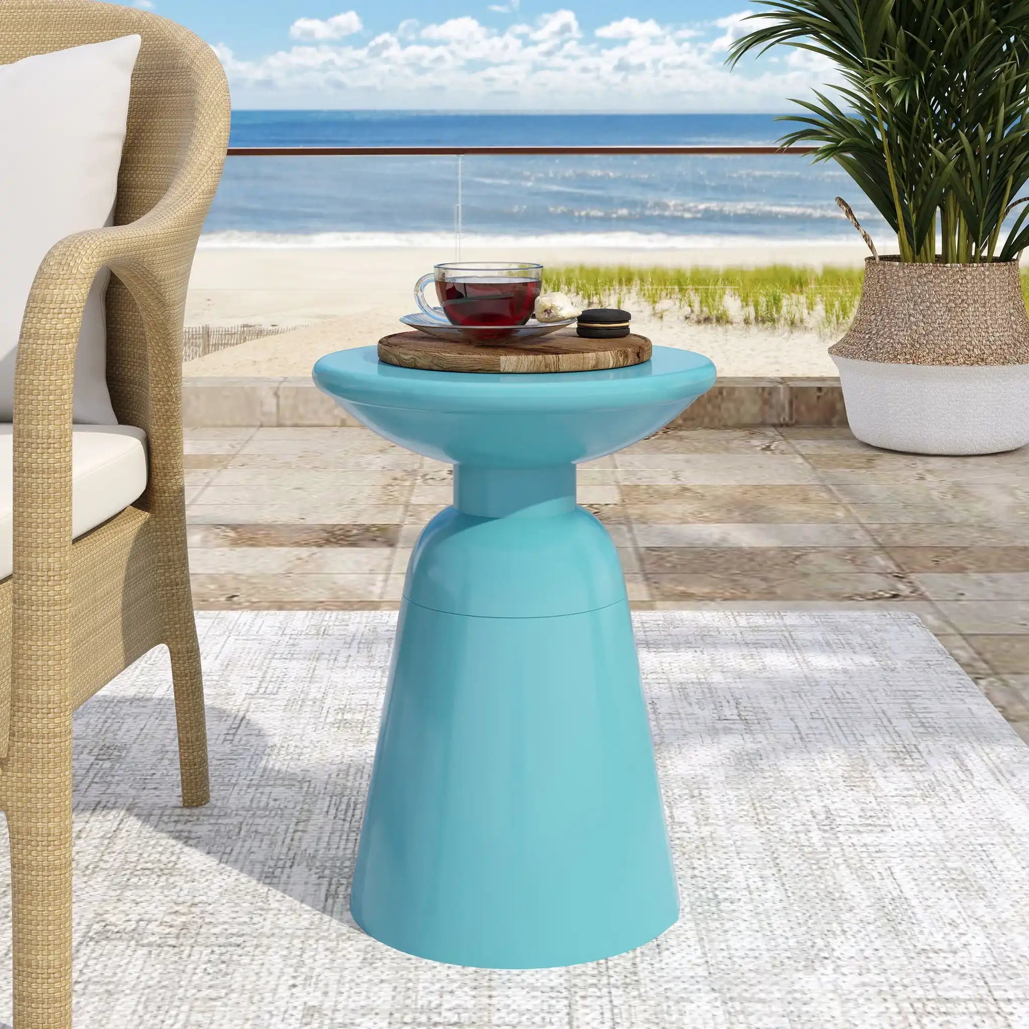 Outdoor Modern Metal End Large Table - Best Buy Furniture