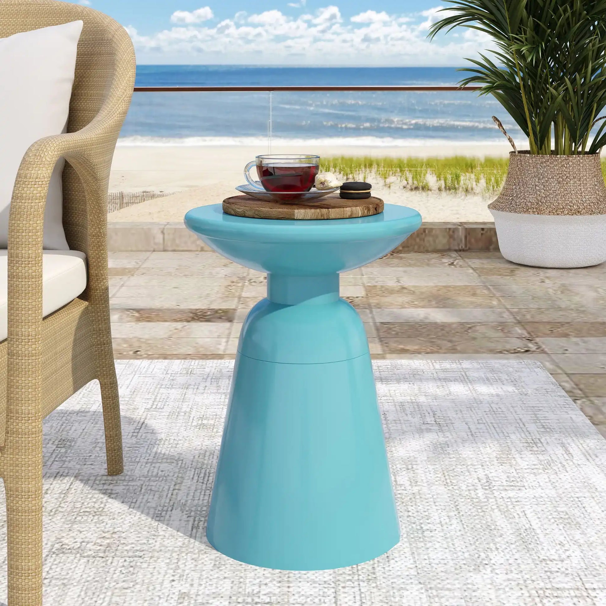 Outdoor Modern Metal End Large Table - Best Buy Furniture