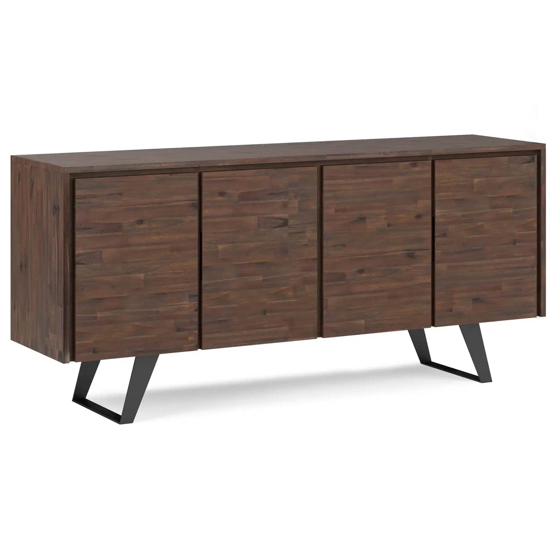 Lowry - Large 4 Door Sideboard Buffet - Distressed Charcoal Brown - Best Buy Furniture