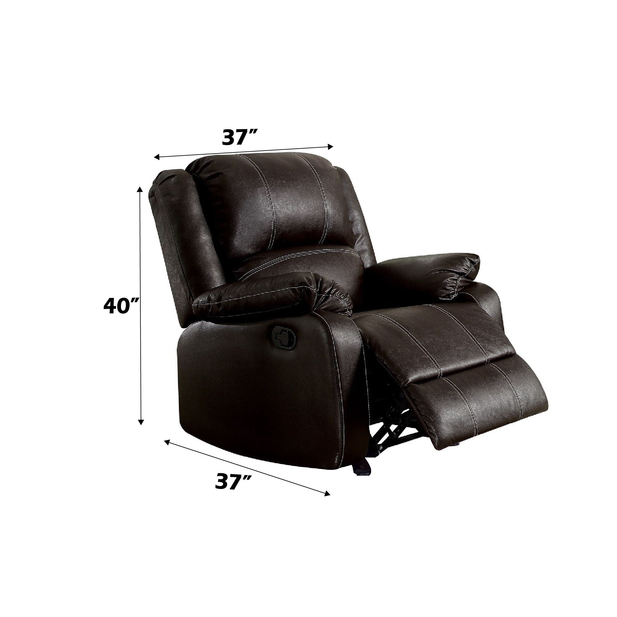 Zuriel - Synthetic Leather 3 Piece Living Room Recliner Set - Best Buy Furniture