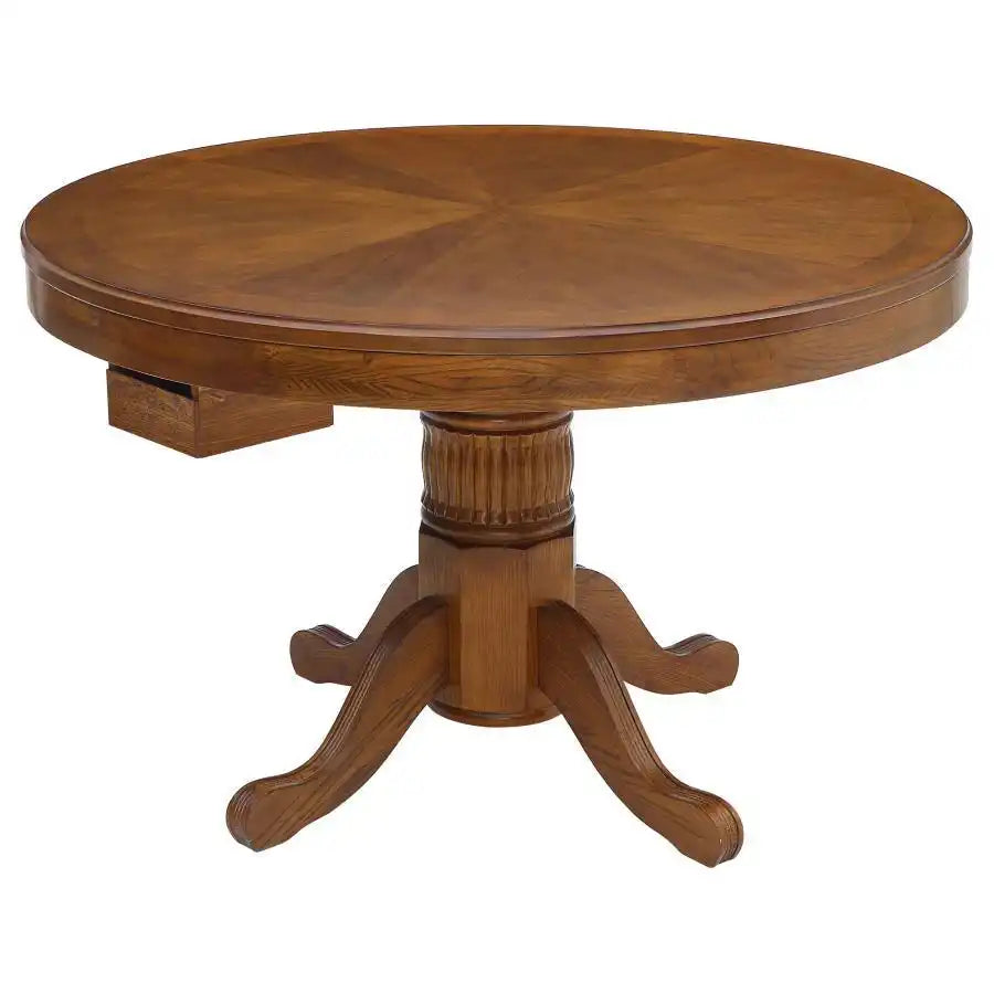 Mitchell - Round Dining And Billiard Poker Game Table - Amber - Best Buy Furniture