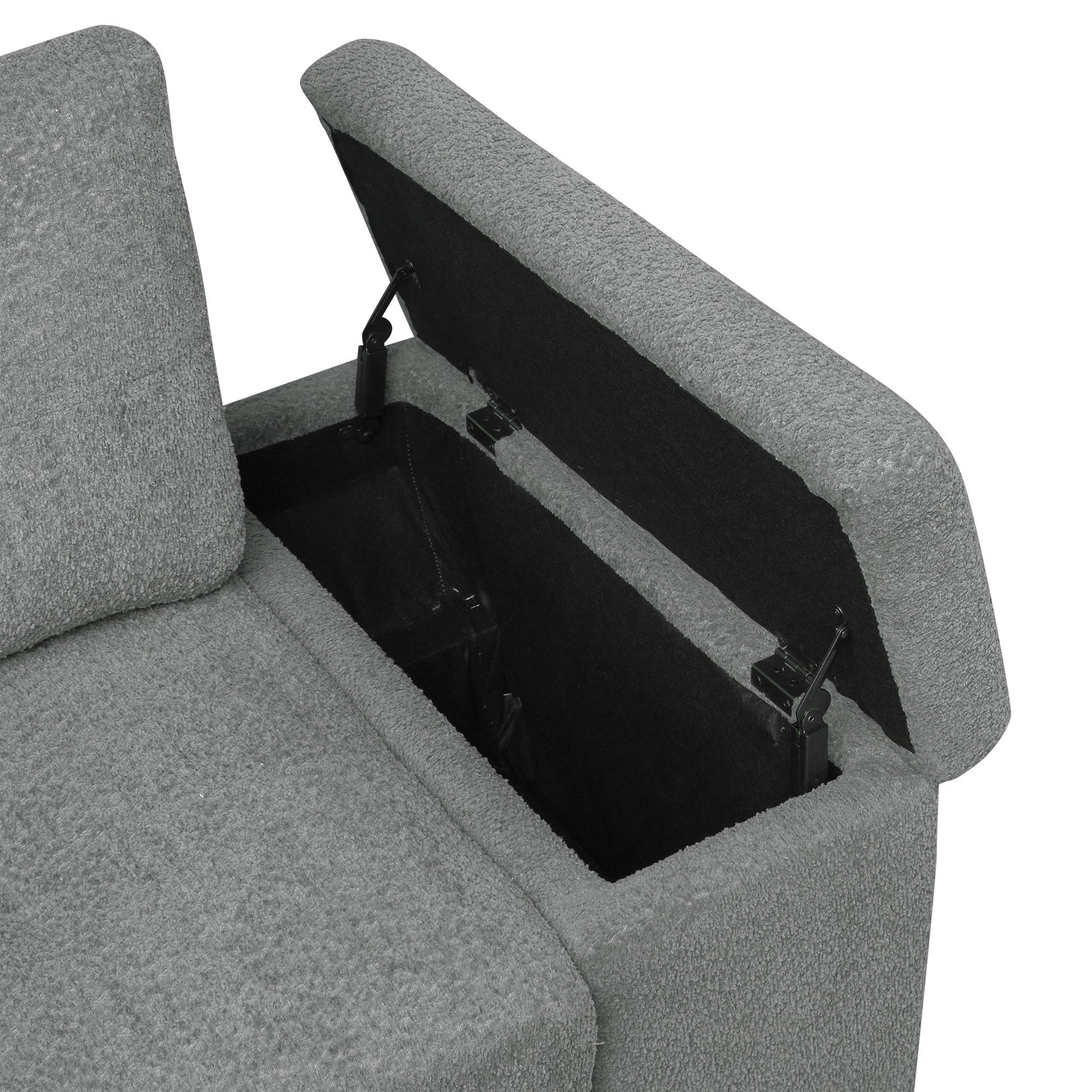 Versatile L Shaped Sofa Bed With Storage, Cup Holders, USB Ports Chenille - Best Buy Furniture