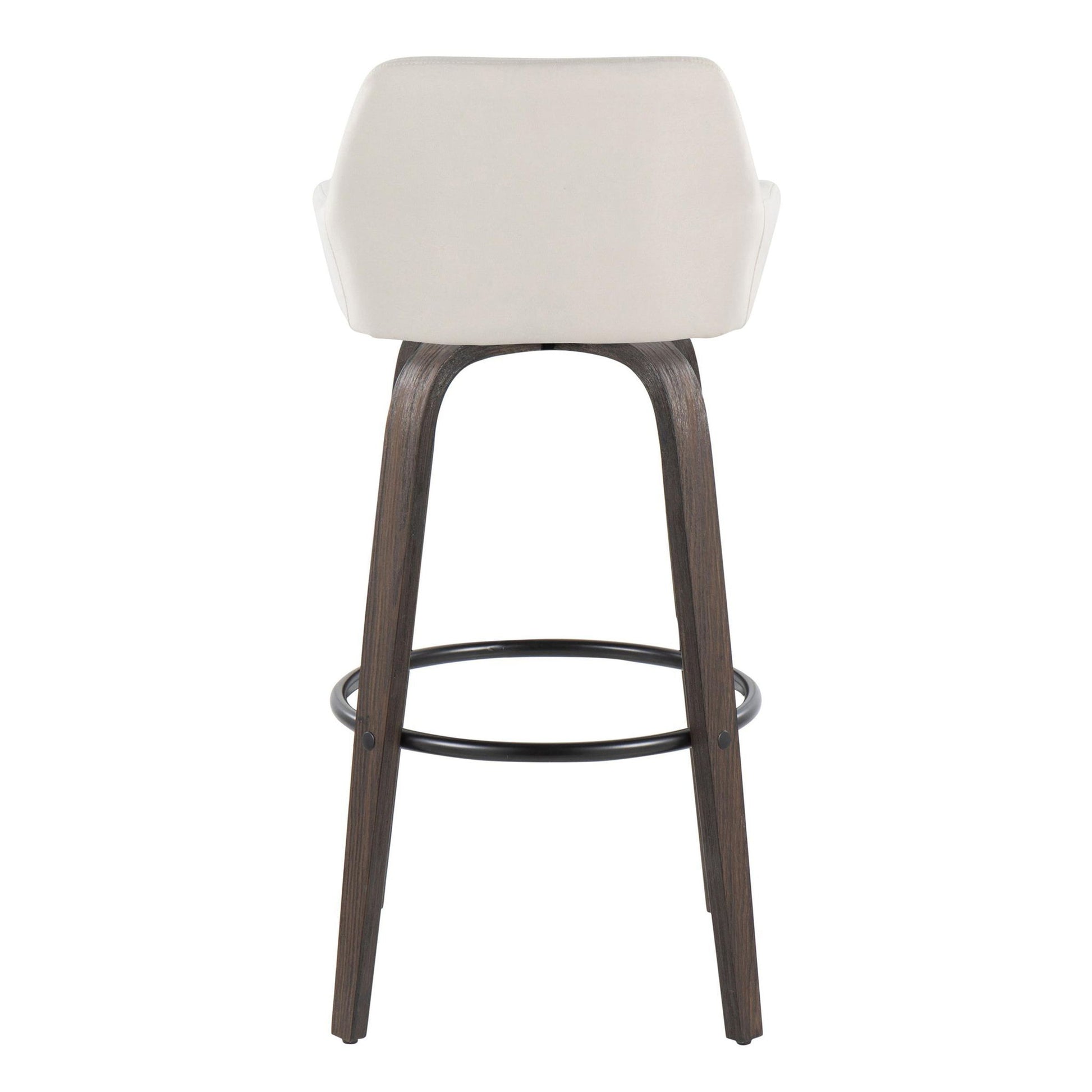 Daniella - Contemporary Fixed Height, Barstool With Swivel With Round Footrest (Set of 2) - Best Buy Furniture