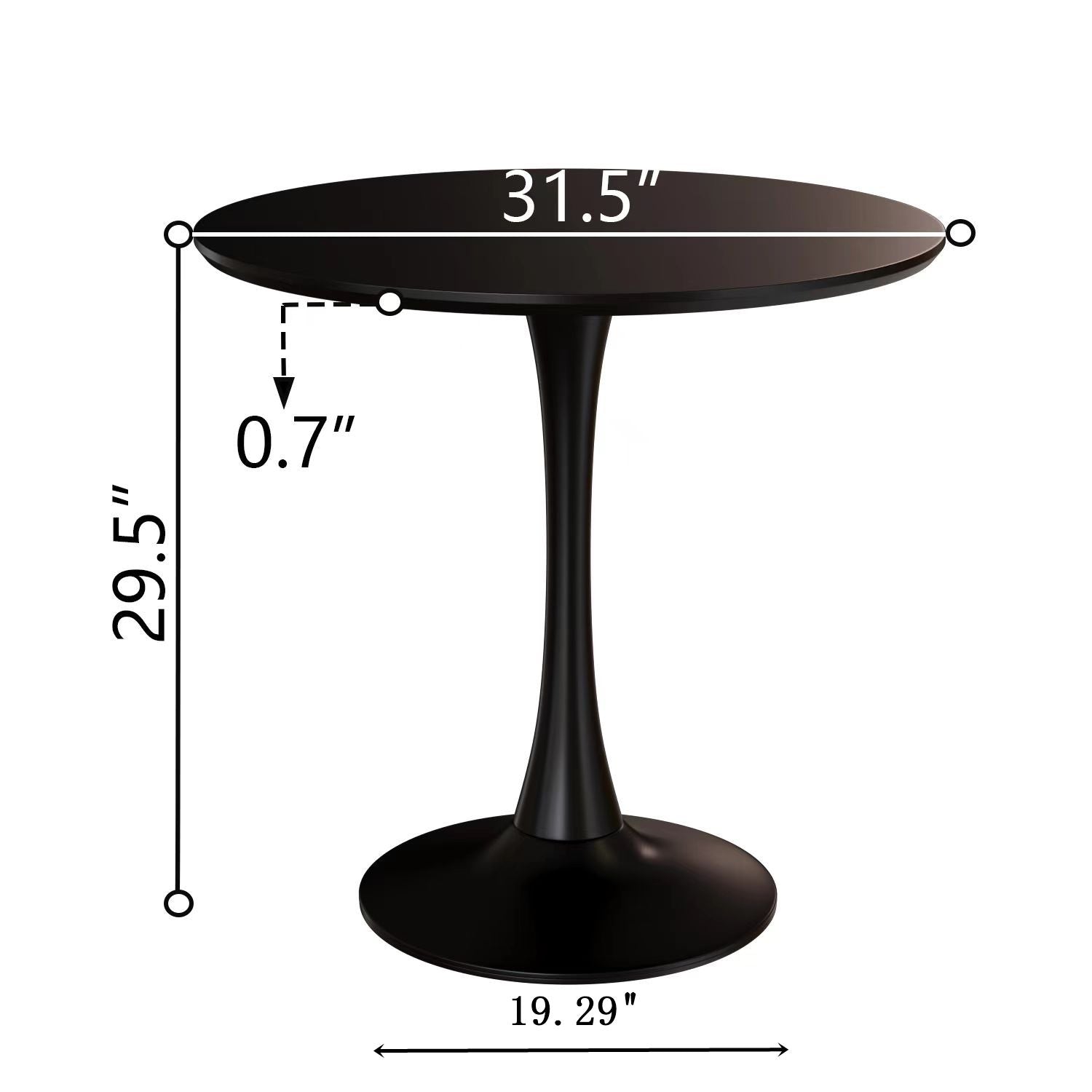 Mid-Century Round Dining Table With Pedestal Base For 2 - 4 People - Best Buy Furniture