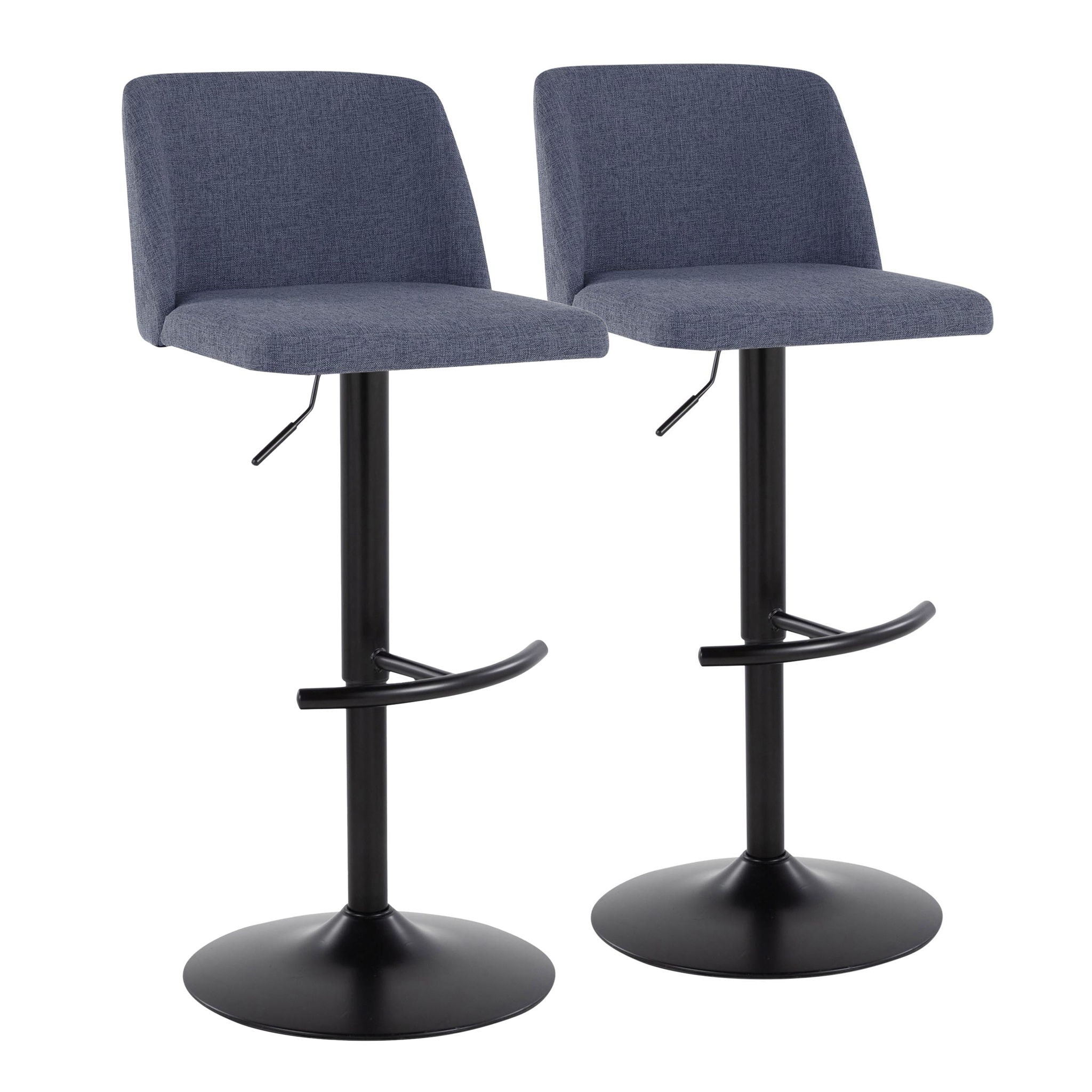 Toriano - Contemporary Adjustable Bar Stool With Rounded T Footrest (Set of 2) - Best Buy Furniture