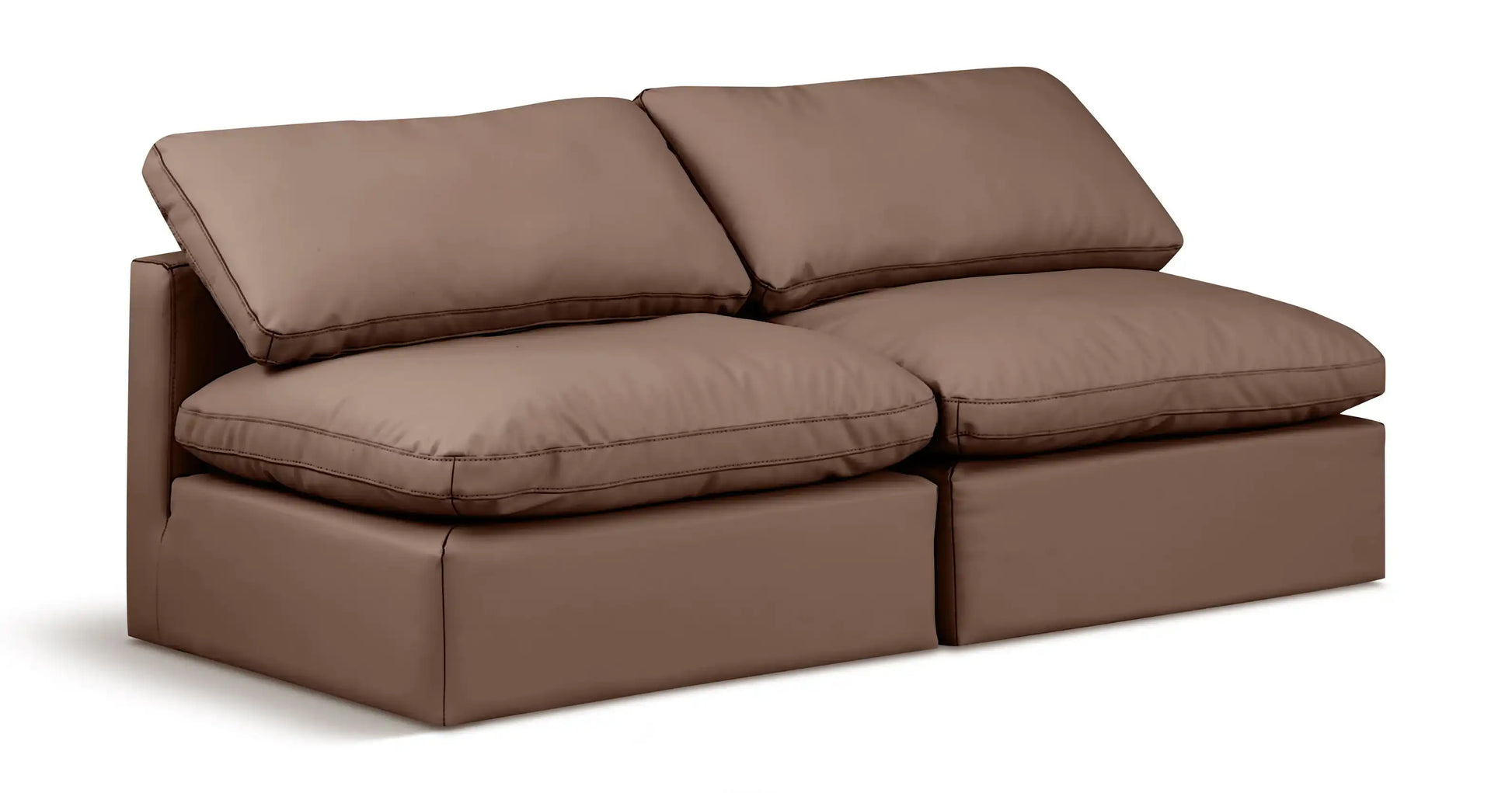 Indulge - Faux Leather 2 Seat Modular Armless Sofa - Best Buy Furniture