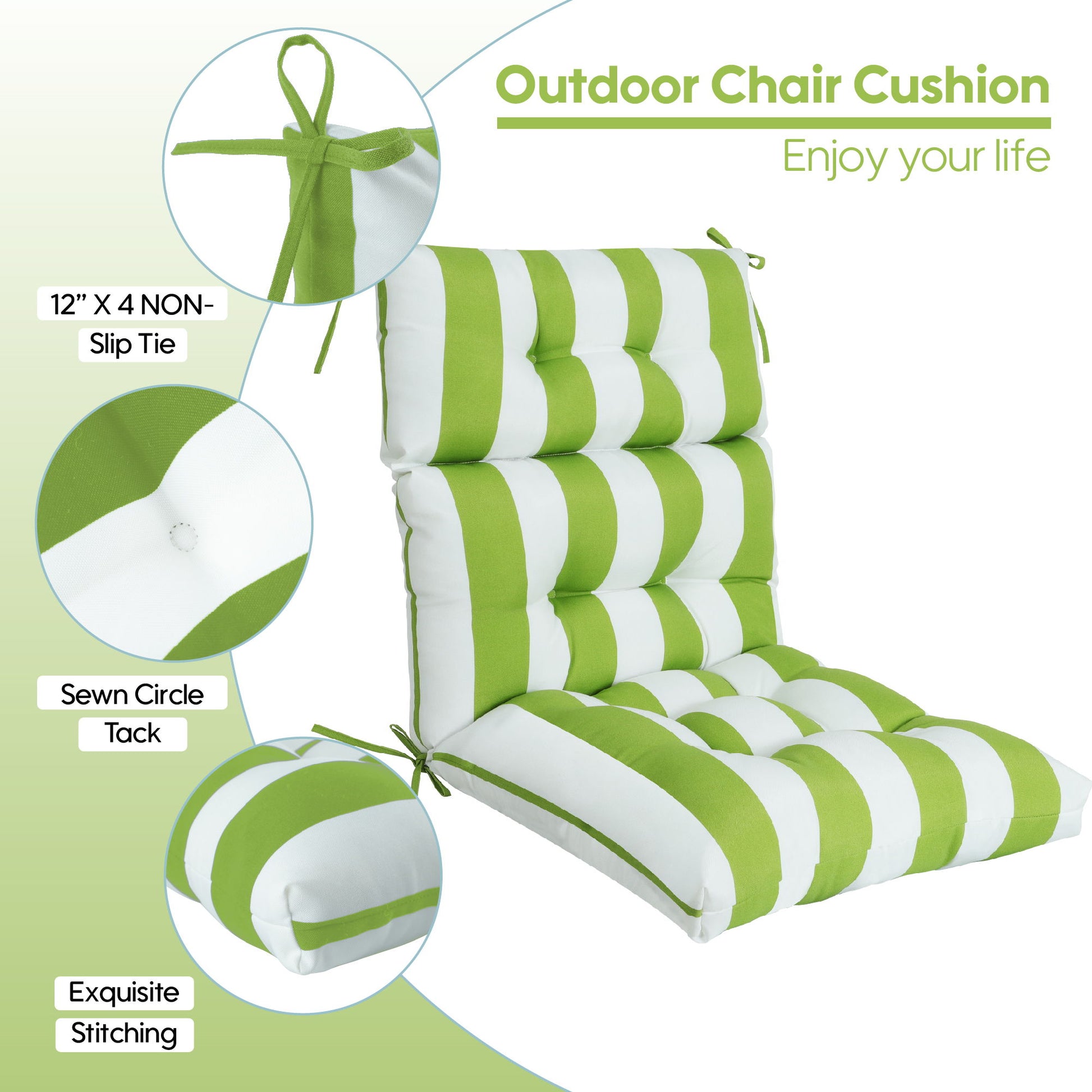 2 Piece High Back Patio Chair Cushion Set, Tufted Adirondack And Rocking Chair Cushions - Best Buy Furniture