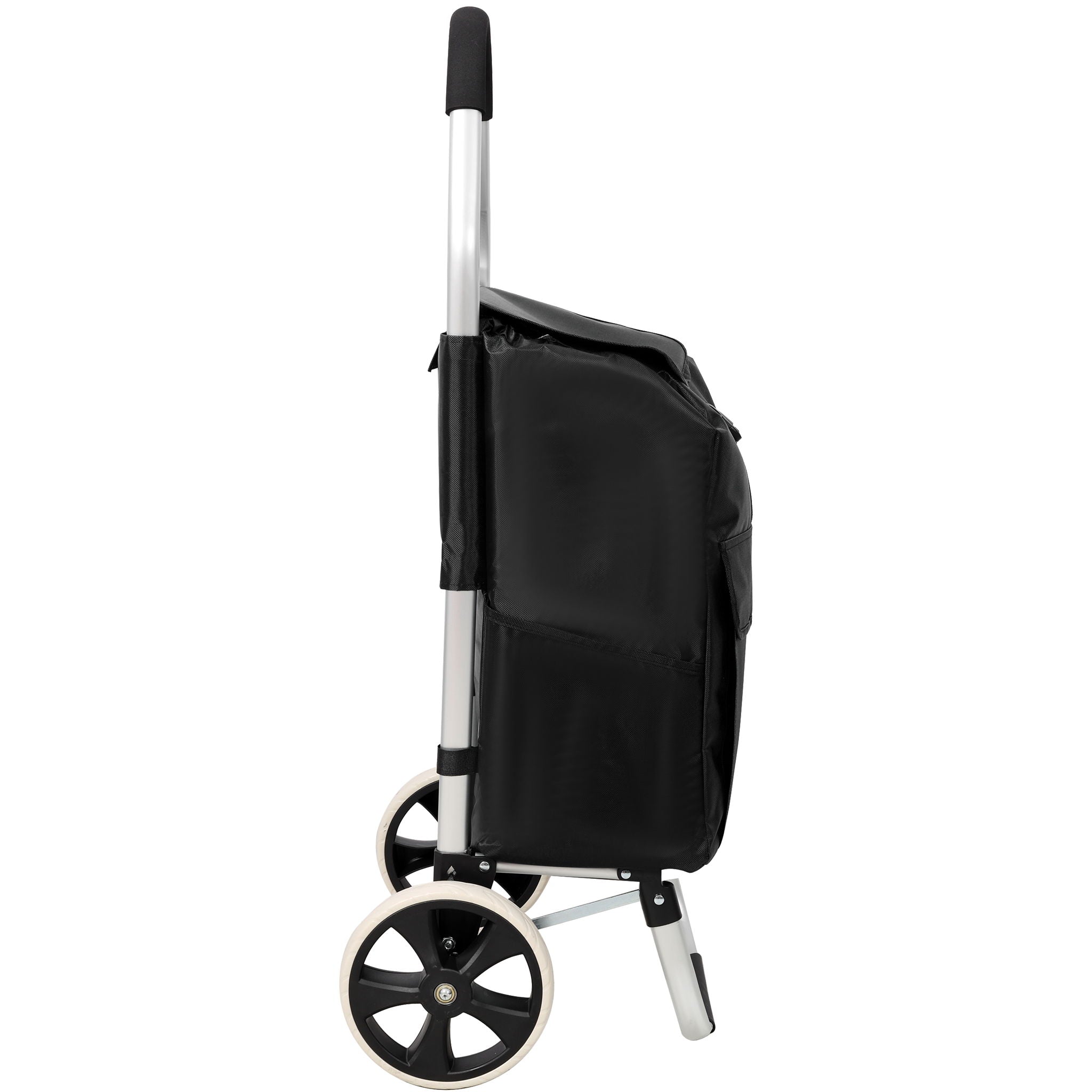 Foldable Shopping Trolley With Wheels And Removable Waterproof Bag - Black - Best Buy Furniture